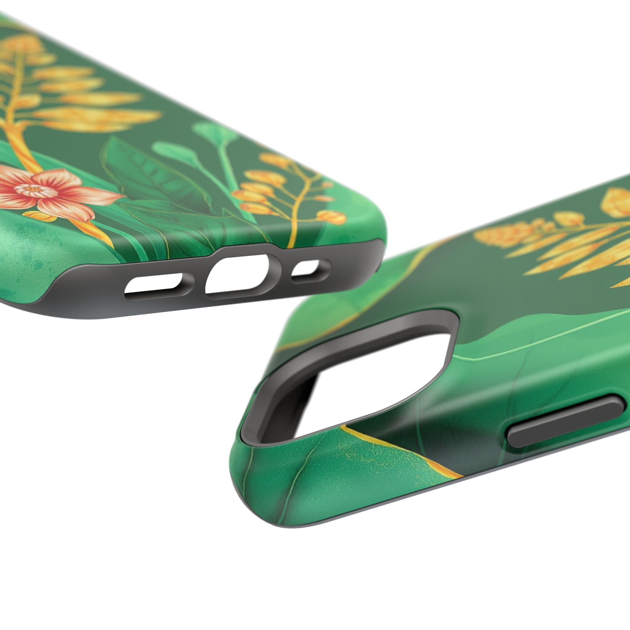 iPhone Emerald Green And Gold Botanical Illustration Ga Slim Snap Case · iPhone