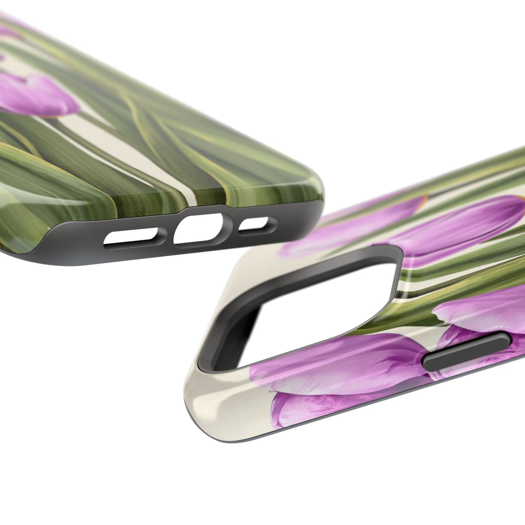 iPhone Tulip Row Electric Art 14 Bold Modern Everyday Snap Case · iPhone Case