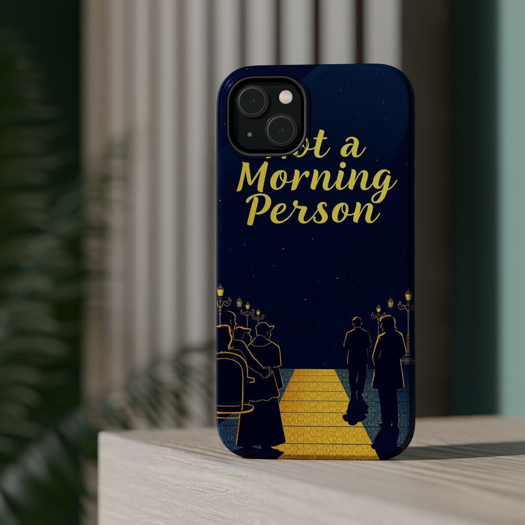iPhone Midnight Blue And Silver Not a Morning Person Slim Snap Case · iPhone Cas
