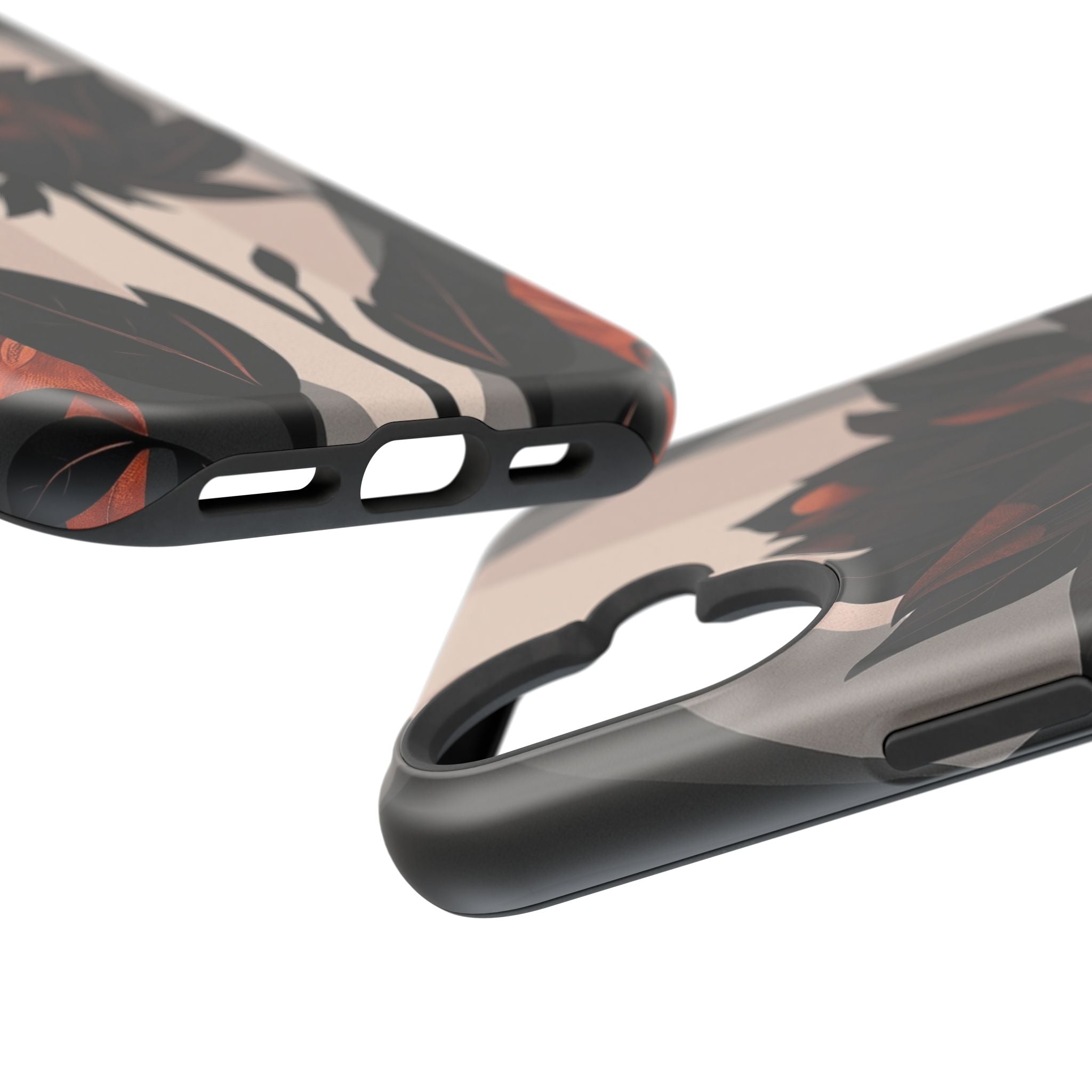 iPhone Charcoal And Copper Floral Silhouette Slim iPhone Everyday · iPhone Case