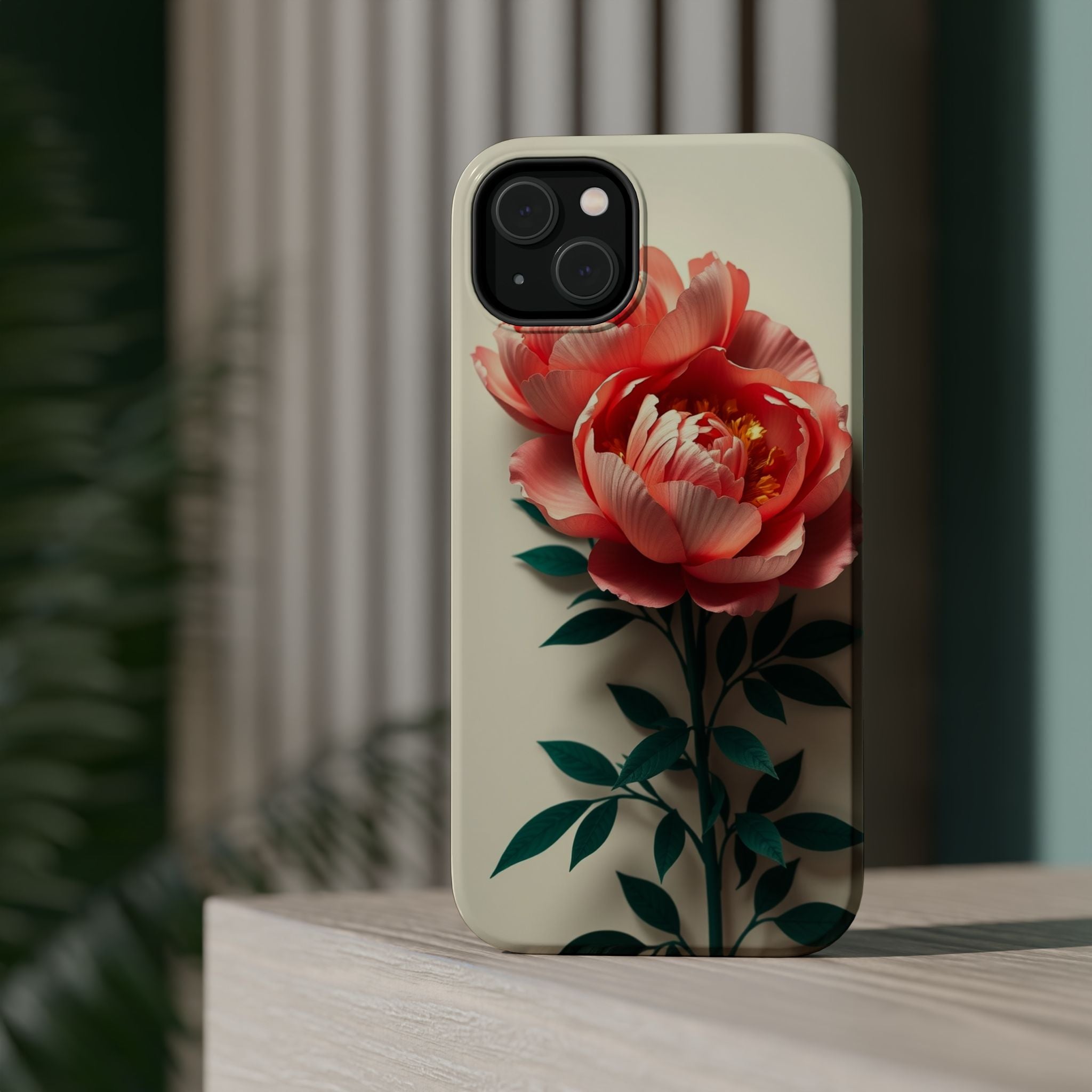 iPhone Emerald Green And Gold Peony Bouquet Slim iPhone Everyday · iPhone Case