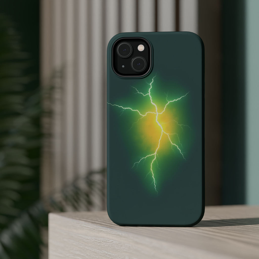 iPhone Emerald Green And Gold Prairie Lightning Soft iPhone Finish · iPhone Case