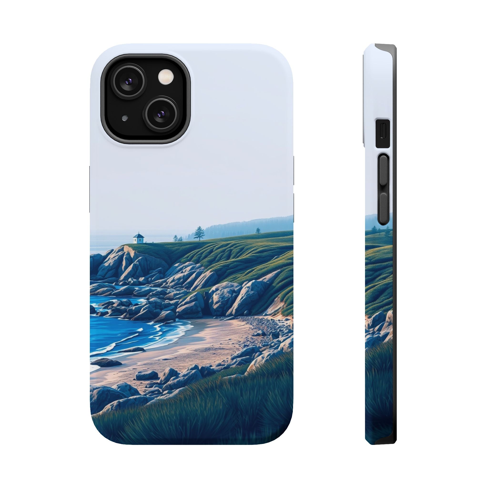 iPhone Midnight Blue And Silver Pebble Beach Soft iPhone 20 Finish · iPhone Case