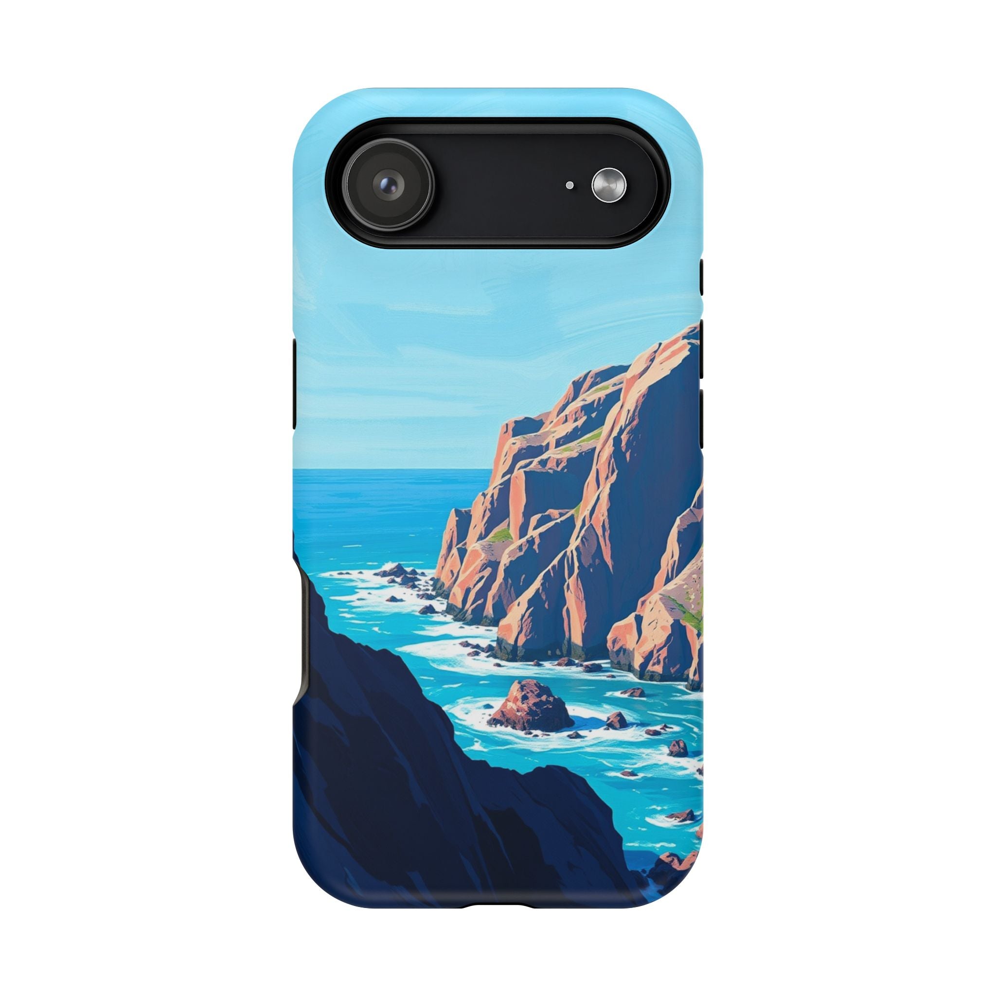 iPhone Rocky Coastline Oil Painting Impressionist iPhone Clean Minimal · iPhone