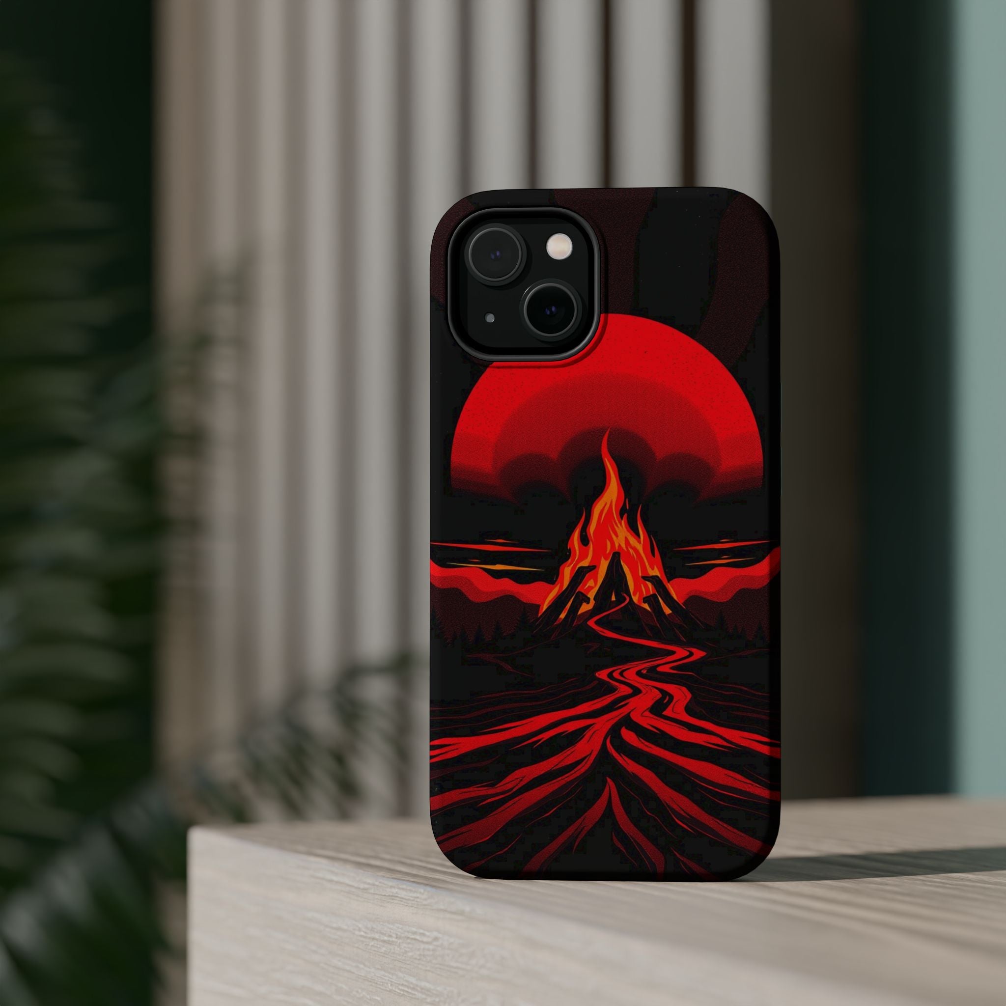 iPhone Black And Crimson Wildfire Glow Slim Everyday Designer Case · iPhone Case