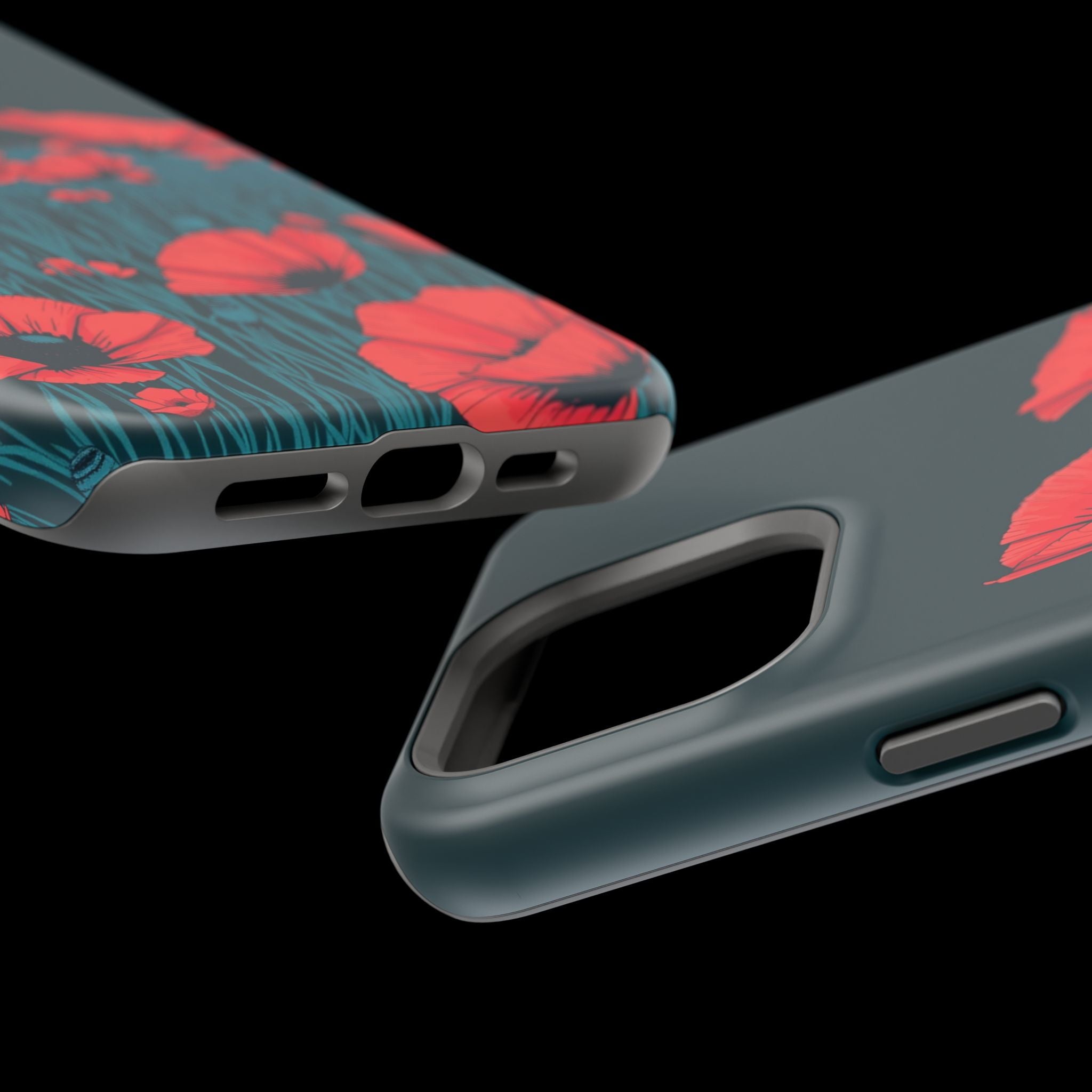 iPhone Poppy Field Dark Gothic Ink Clean Minimal Snap Cas Slim Snap Case · iPhon