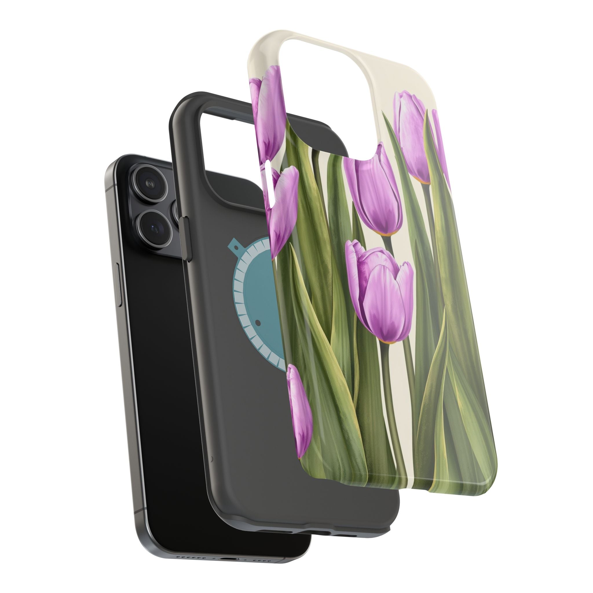 iPhone Tulip Row Electric Art 14 Bold Modern Everyday Snap Case · iPhone Case