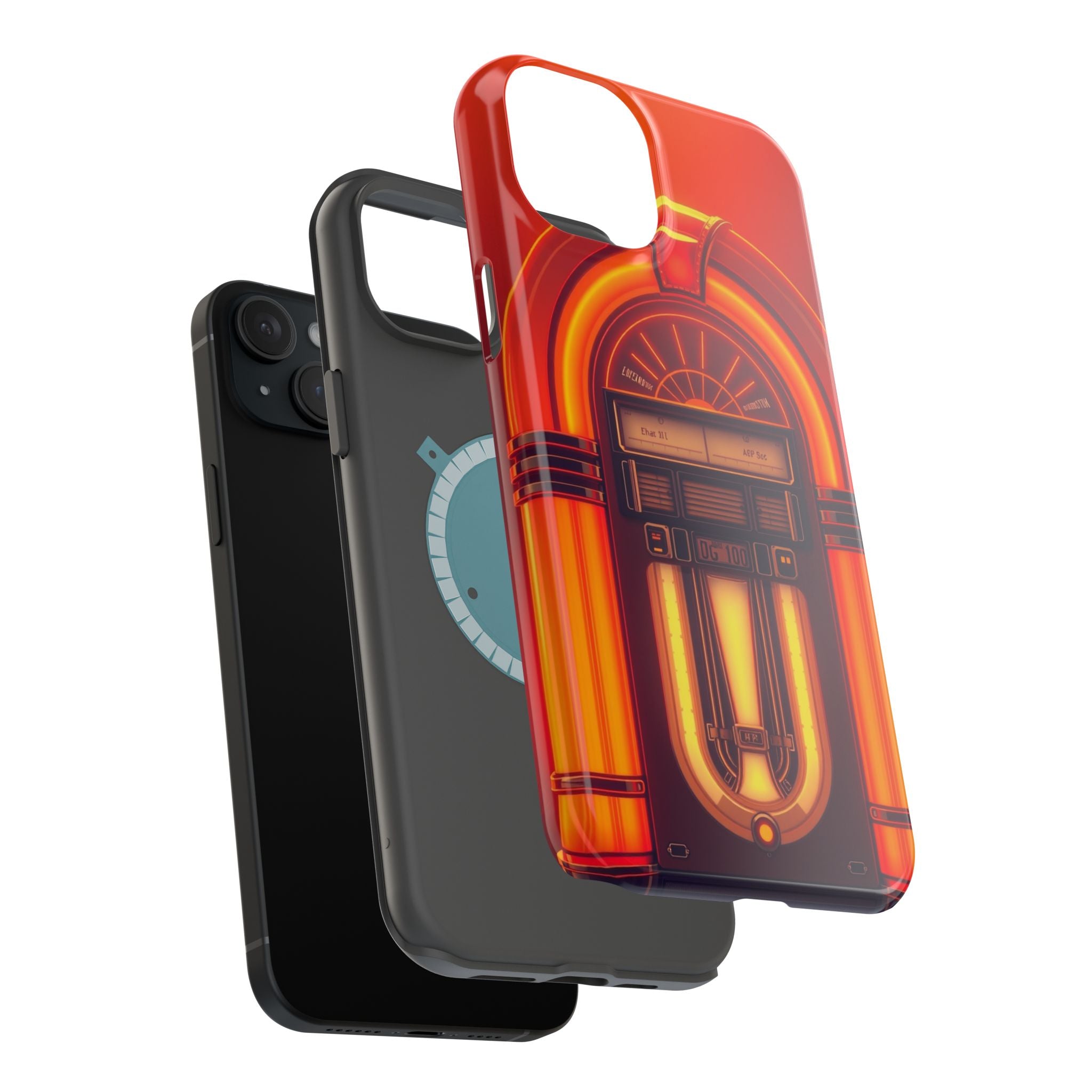 iPhone Jukebox Glow Neon Cyberpunk Bold Modern Everyday Snap Case · iPhone Case
