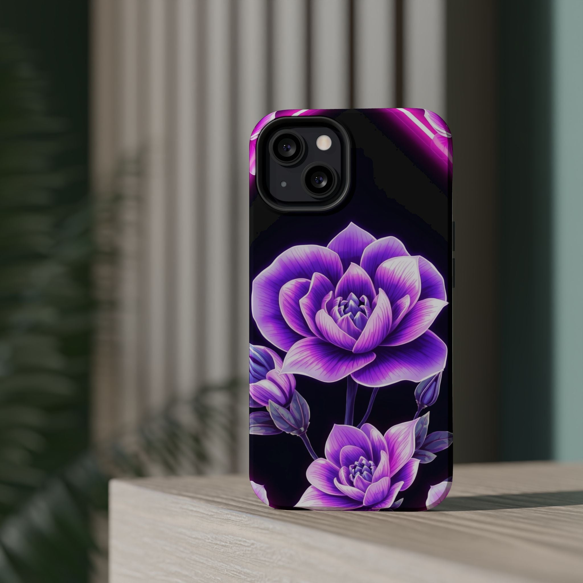 iPhone Floral Ombre Neon Cyberpunk Bold Modern Everyday Snap Case · iPhone Case