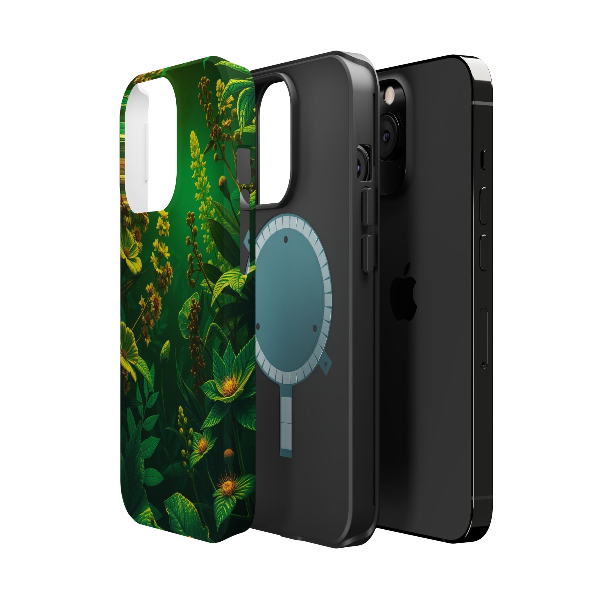 iPhone Emerald Green And Gold Vintage Botanicals Print Slim Snap Case · iPhone C