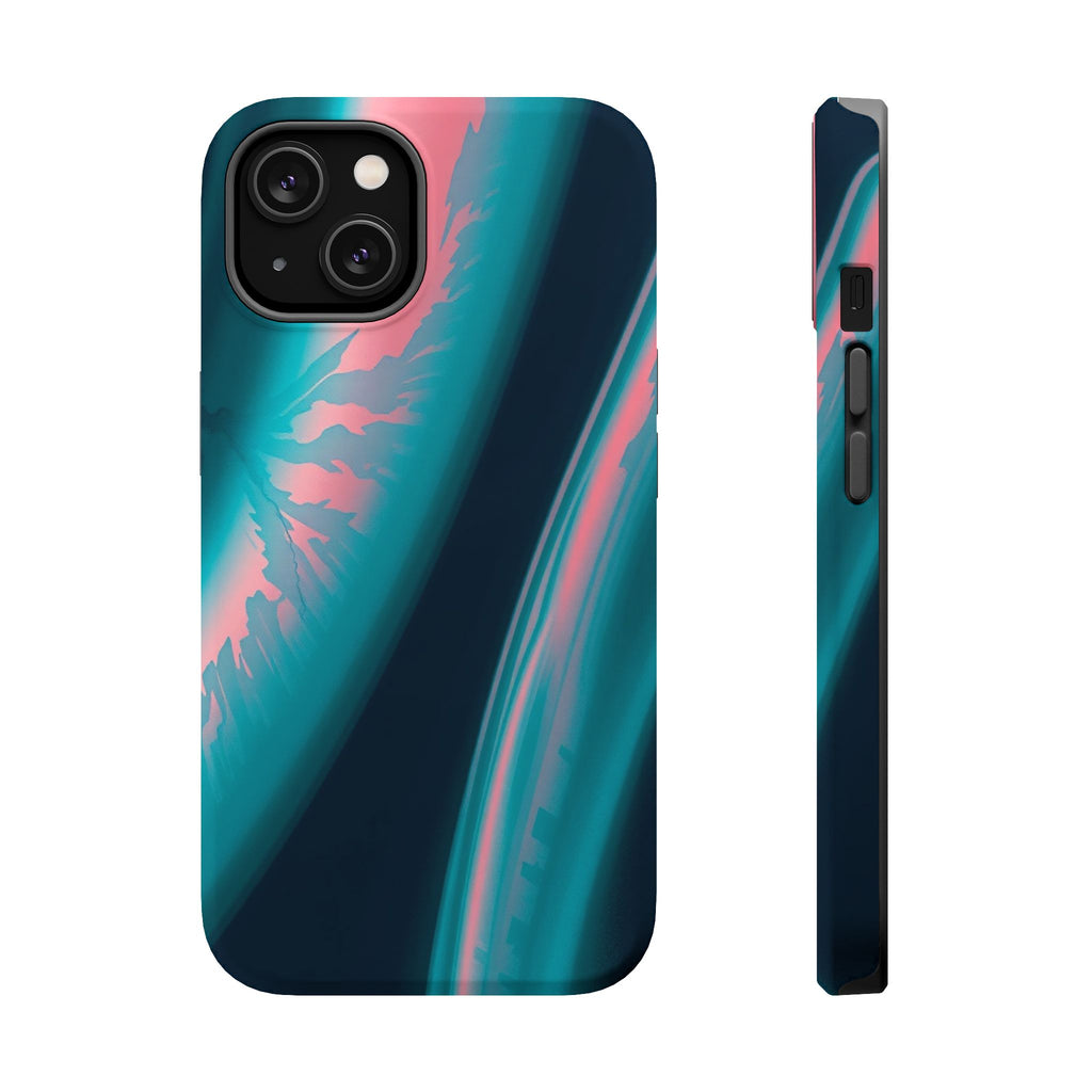 iPhone Teal And Coral Aurora Plasma Slim Everyday Designer Case · iPhone Case