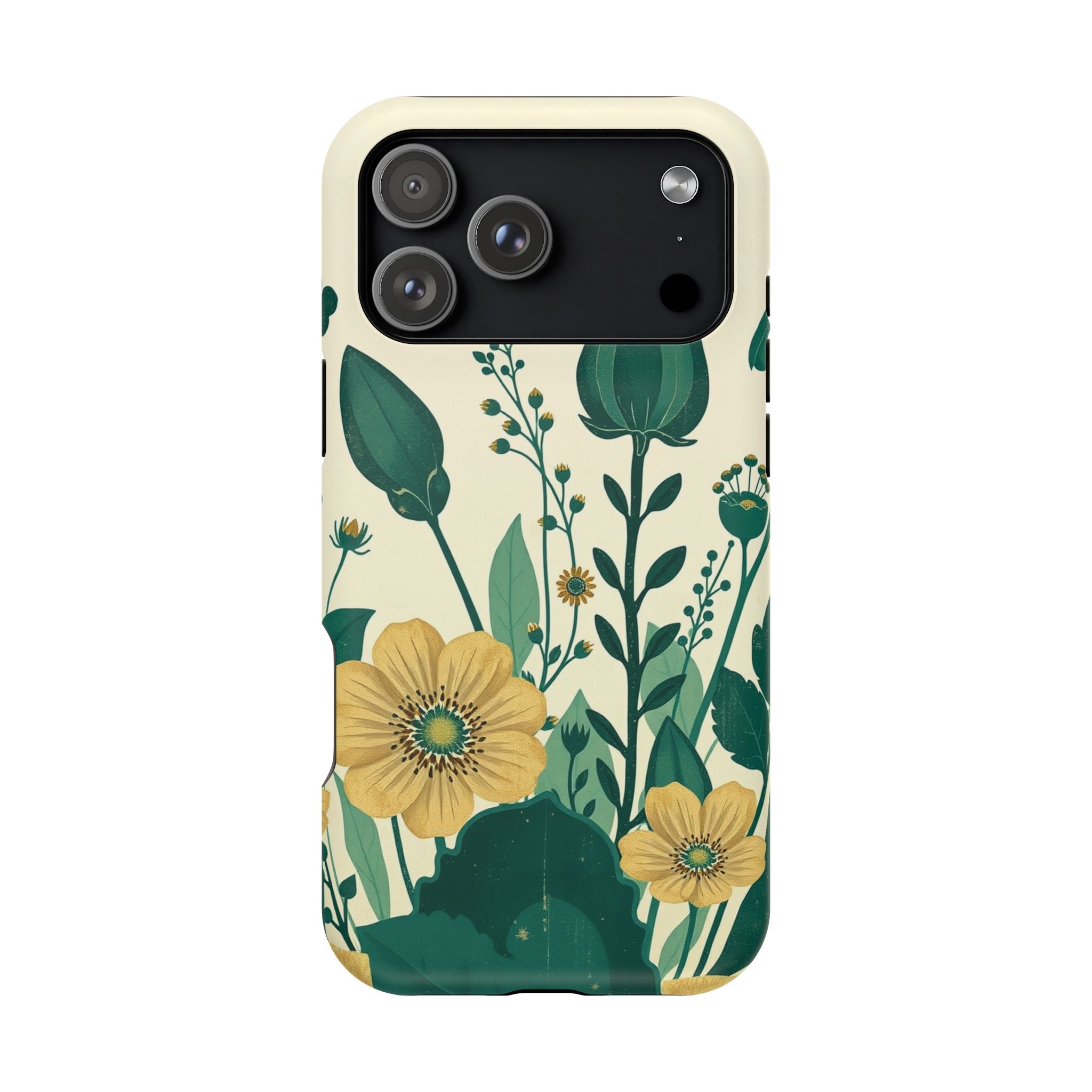 iPhone Emerald Green And Gold Pressed Botanicals Clean iPhone Minimal · iPhone C