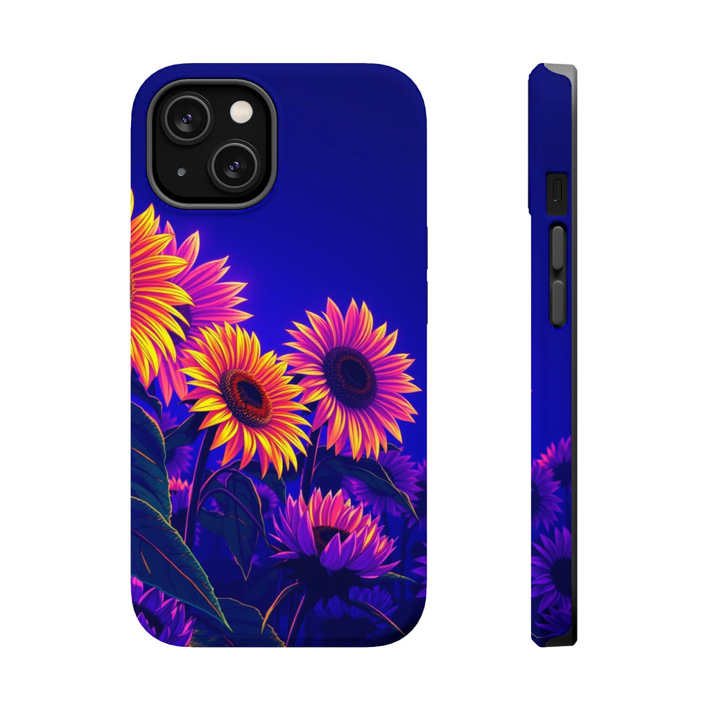 iPhone Indigo And Violet Sunflower Pop Slim Everyday Designer Case · iPhone Case