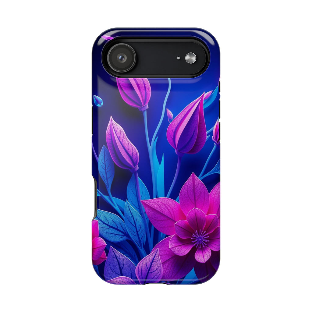 iPhone Neon Floral Paper Cut Art Bold Modern Everyday Snap Case · iPhone Case