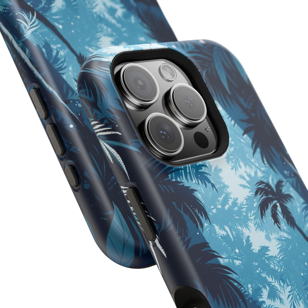 iPhone Midnight Blue And Silver Rainforest Canopy Slim iPhone 16 · iPhone Case