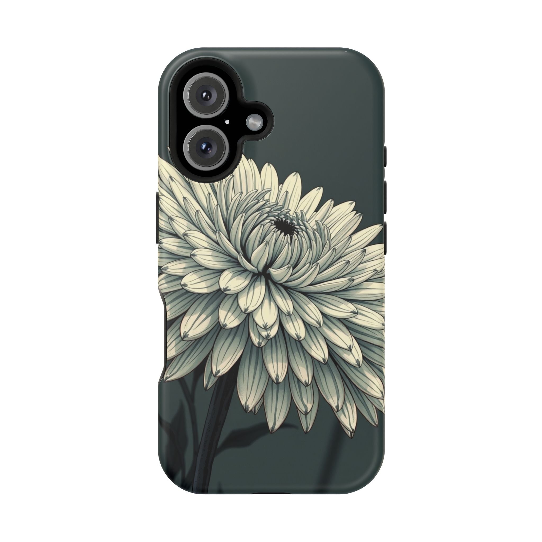 iPhone Chrysanthemum Classic Dark Gothic Ink Carry Case Slim Snap Case · iPhone
