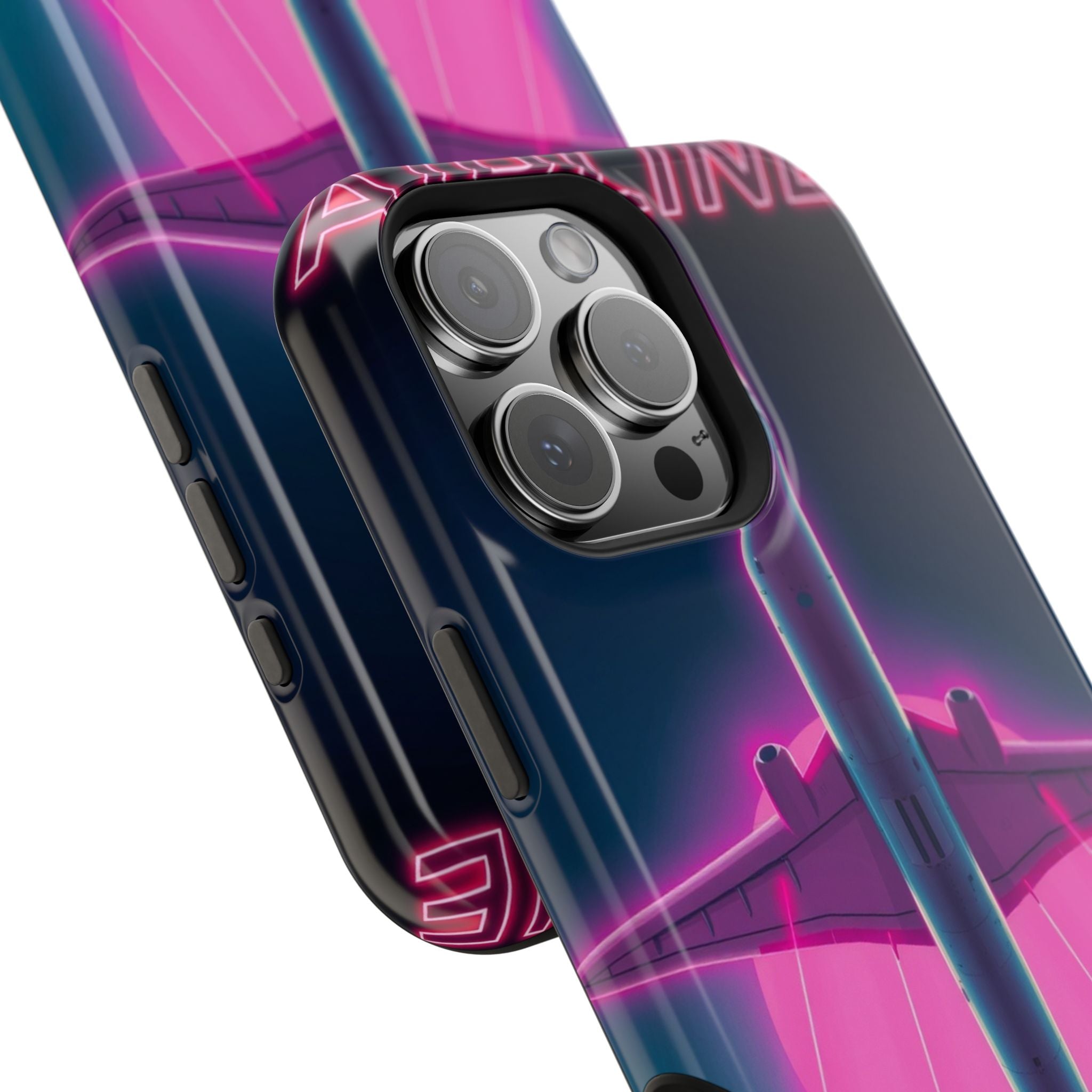 iPhone Cyan And Magenta Retro Airline Poster Slim Everyday Designer Case · iPhon