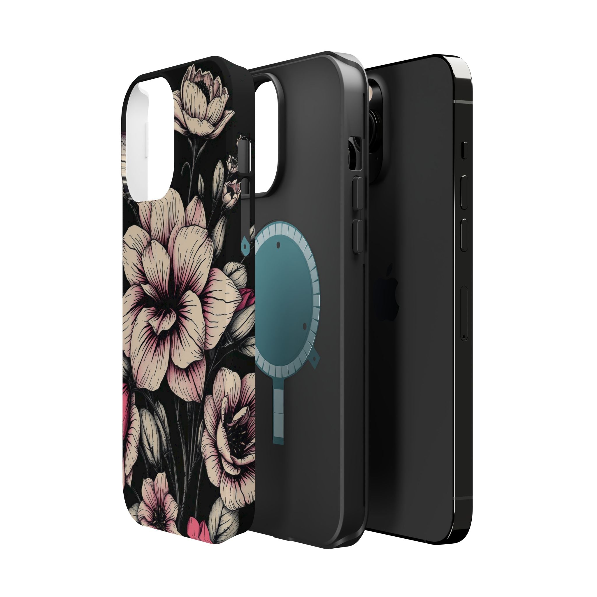 iPhone Floral Dark Academia Gothic Ink Slim Everyday Designer Case · iPhone Case