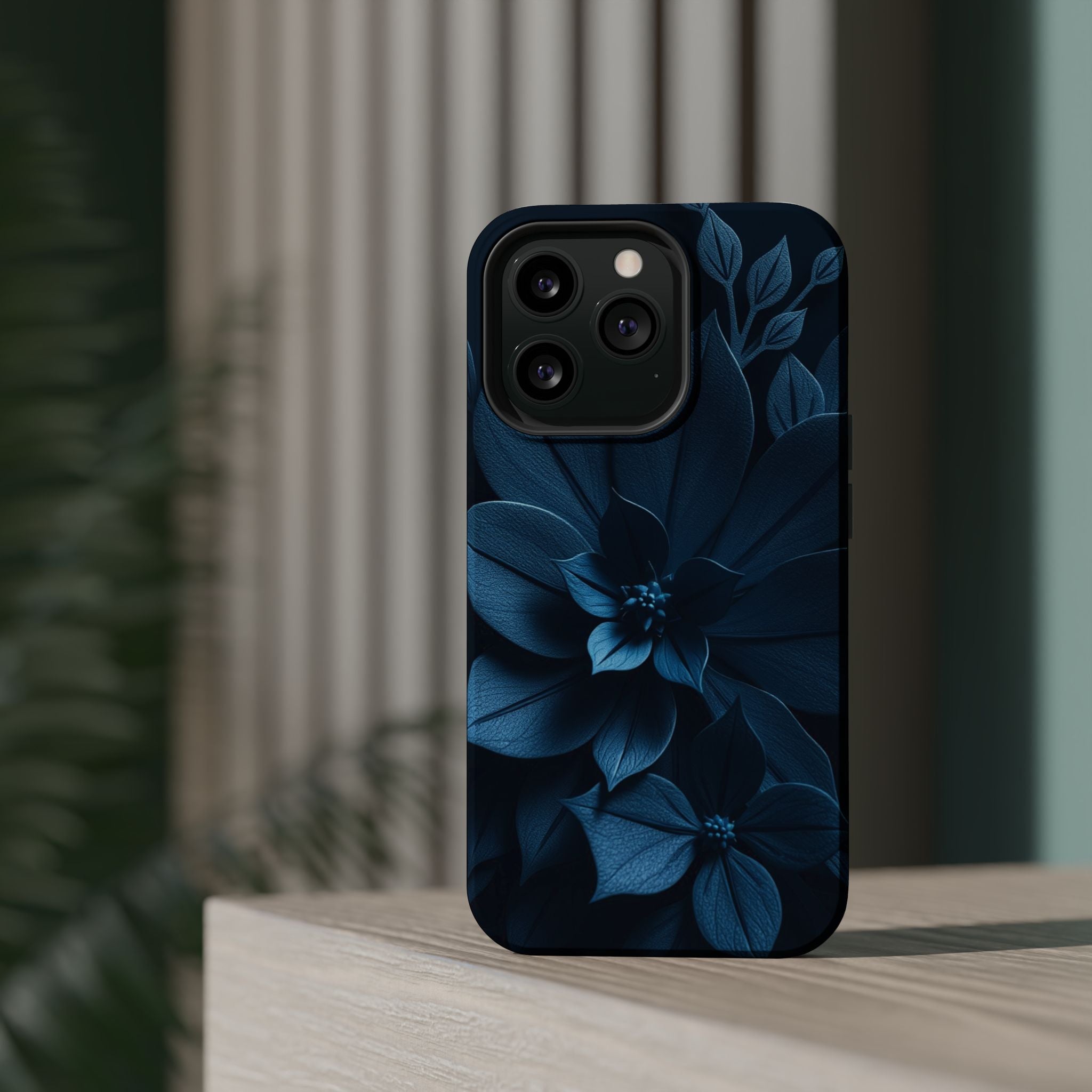 iPhone Midnight Blue And Silver Floral Dark Academia iPhone Slim · iPhone Case