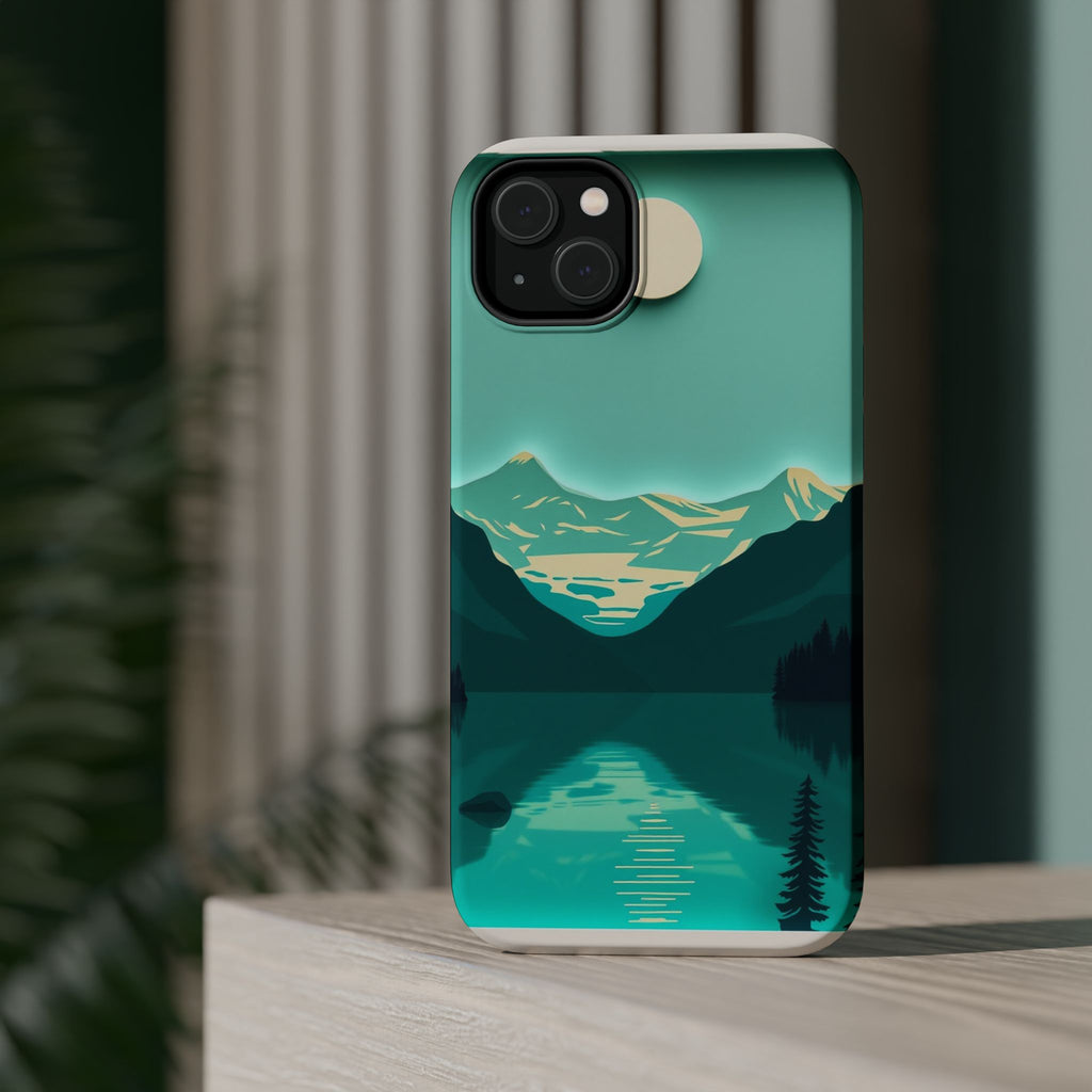 iPhone Glacier Lake Paper Cut Art Bold Modern Everyday Snap Case · iPhone Case