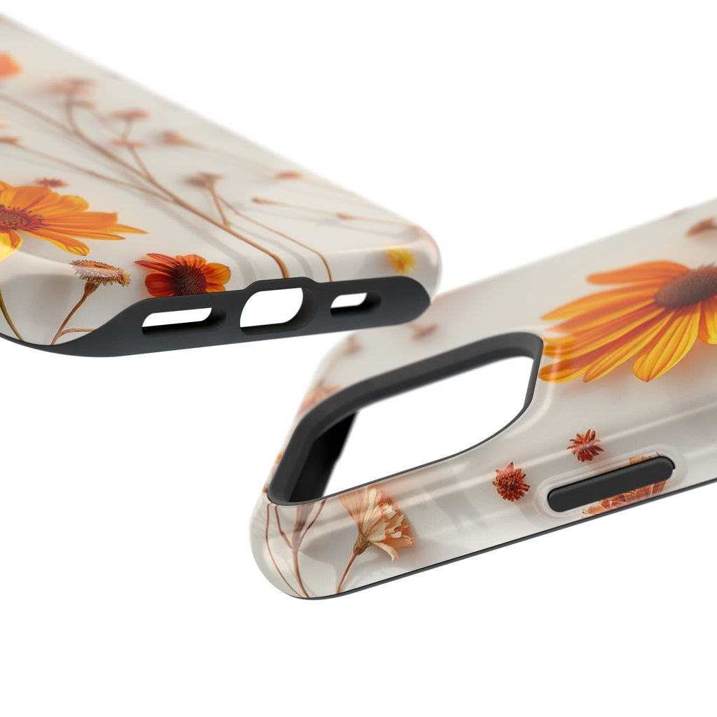 iPhone Mustard And Rust Dried Flower Flat Lay Carry Case Slim Snap Case · iPhone