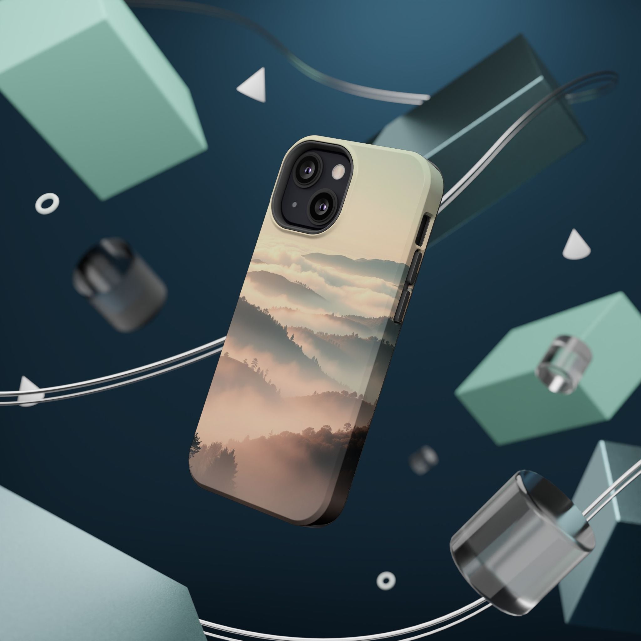 iPhone Mint And Blush Fog Rolling Over Hills Slim iPhone Everyday · iPhone Case