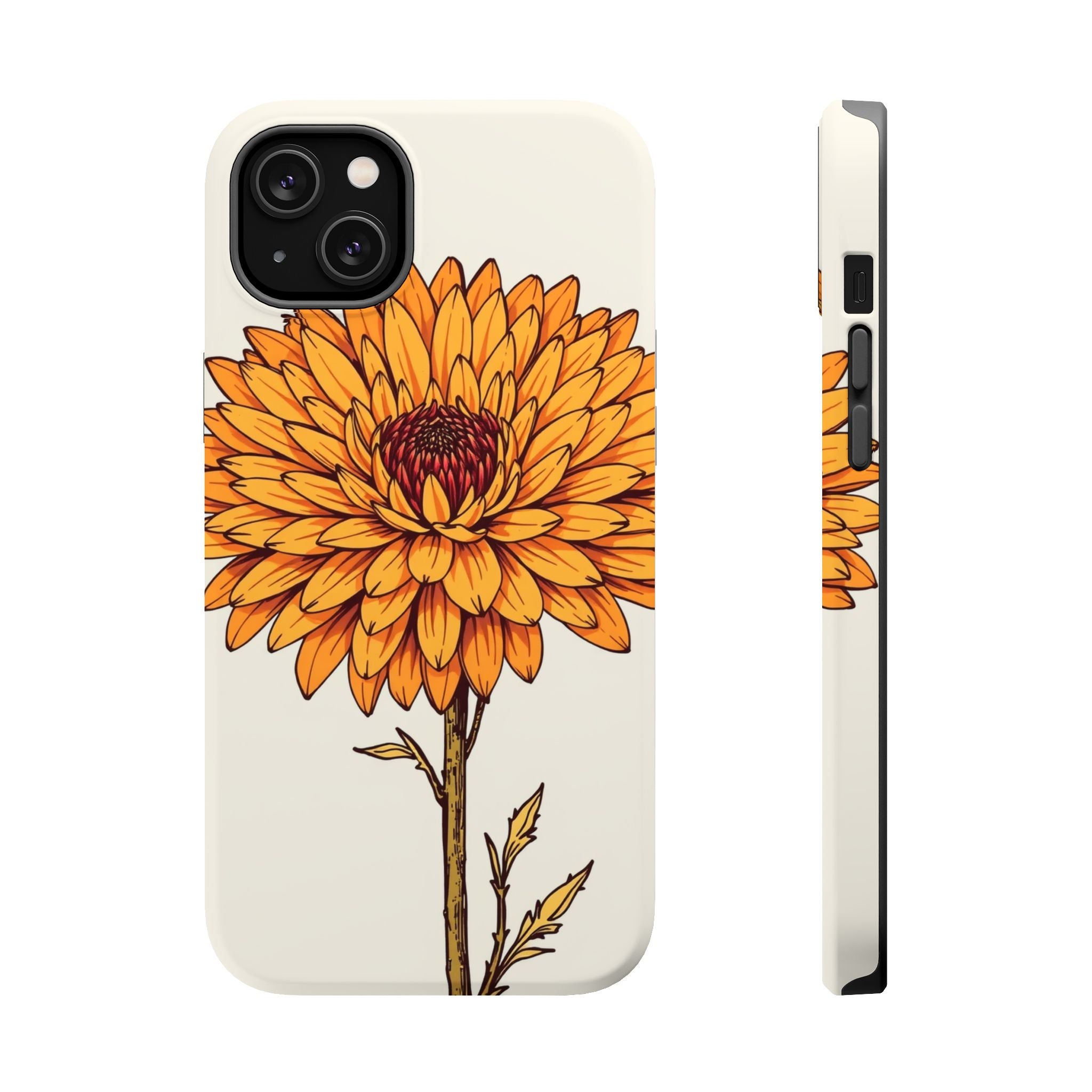 iPhone Mustard And Rust Chrysanthemum Classic Slim iPhone Everyday · iPhone Case