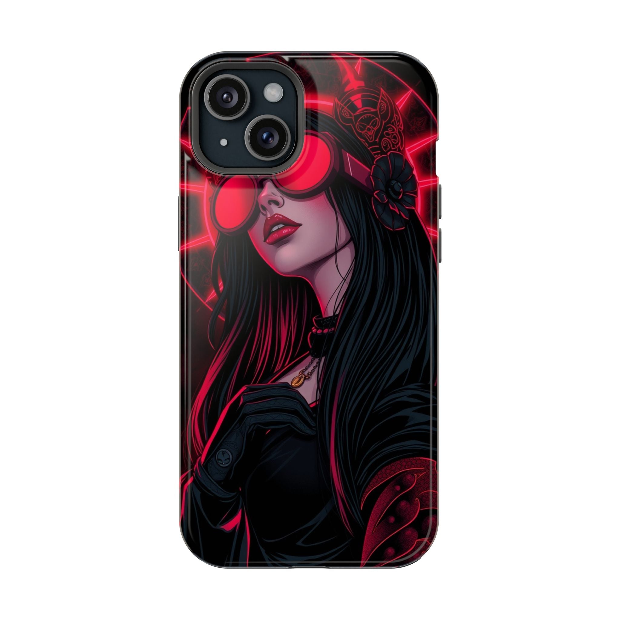 iPhone Black And Crimson Art Nouveau Female Slim Everyday Designer Case · iPhone