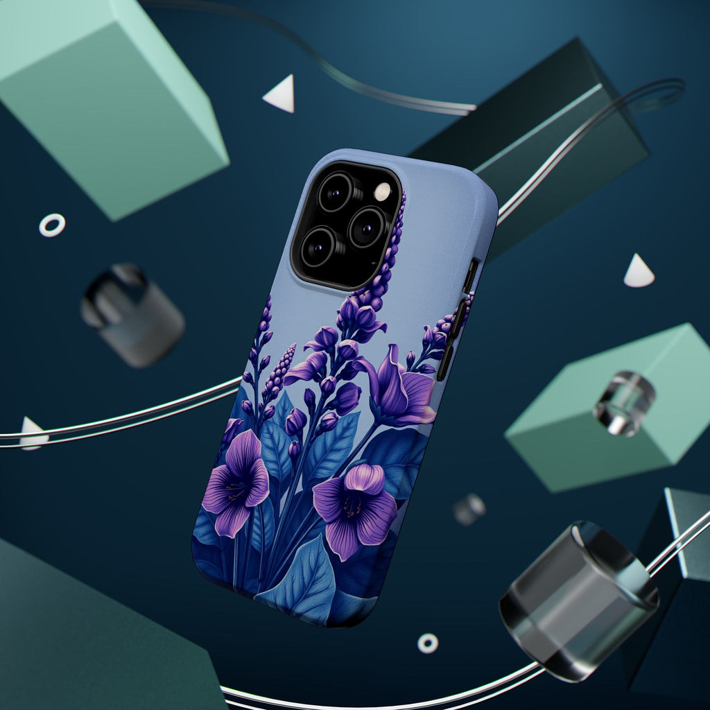 iPhone Indigo And Violet Botanical Illustration Soft iPhone Finish · iPhone Case