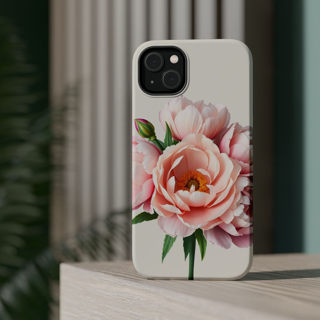 iPhone Serene Peony Bouquet Design Bold Modern Everyday Snap Case · iPhone Case