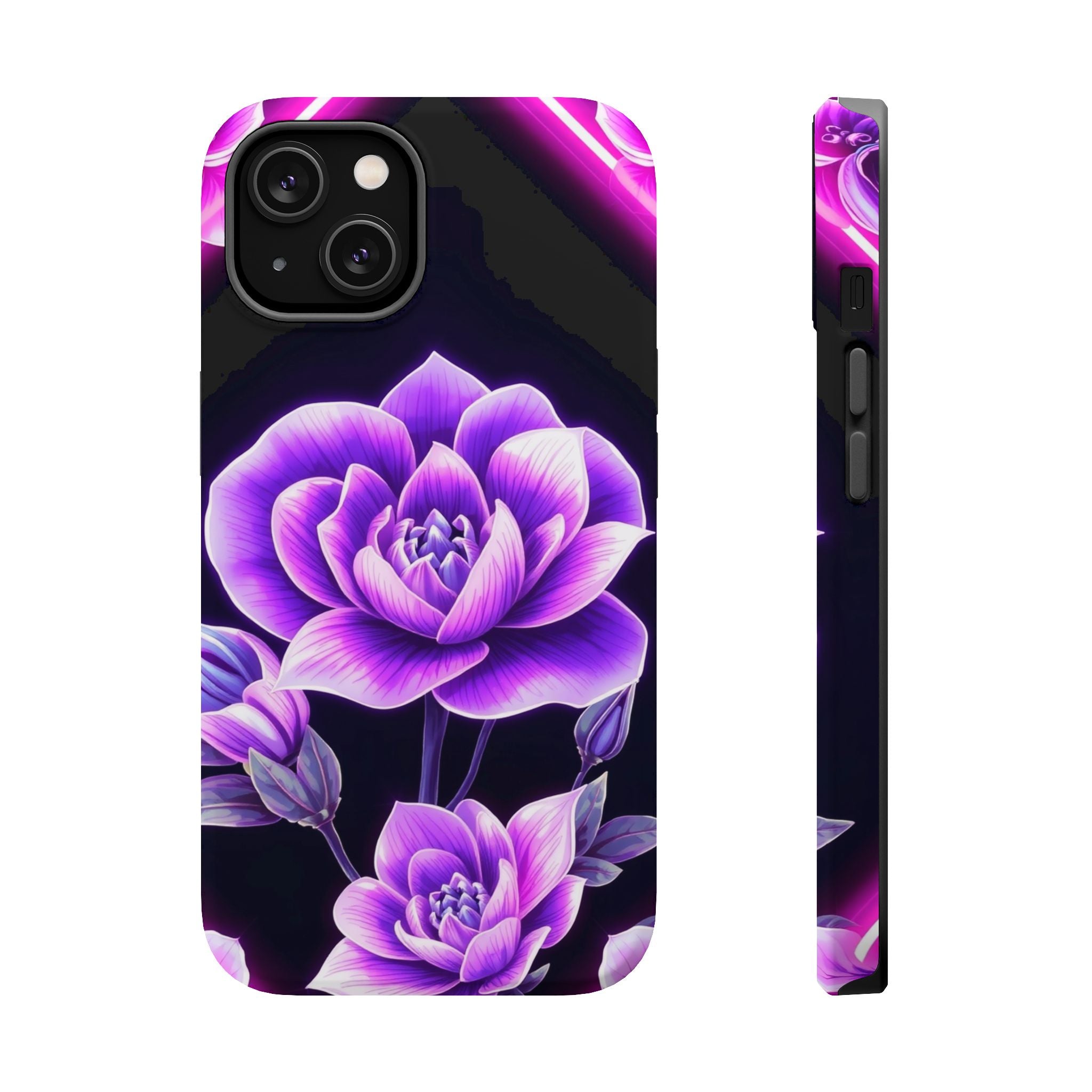 iPhone Floral Ombre Neon Cyberpunk Bold Modern Everyday Snap Case · iPhone Case