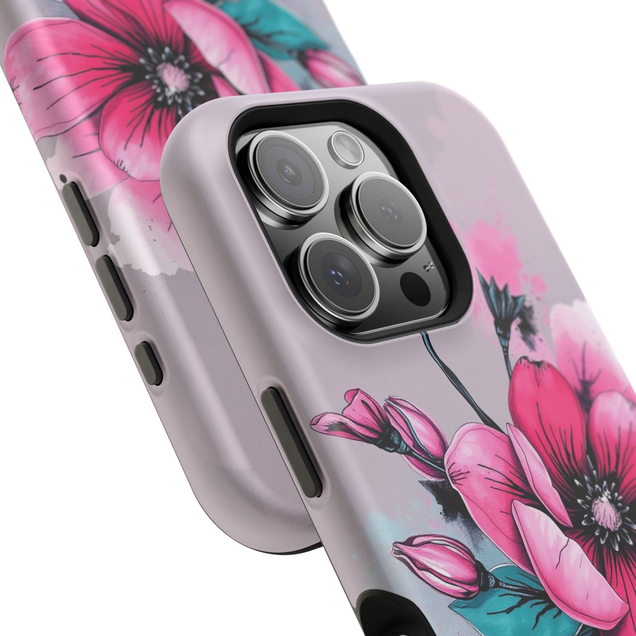 iPhone Mint And Blush Floral Ink Wash Slim Everyday Designer Case · iPhone Case
