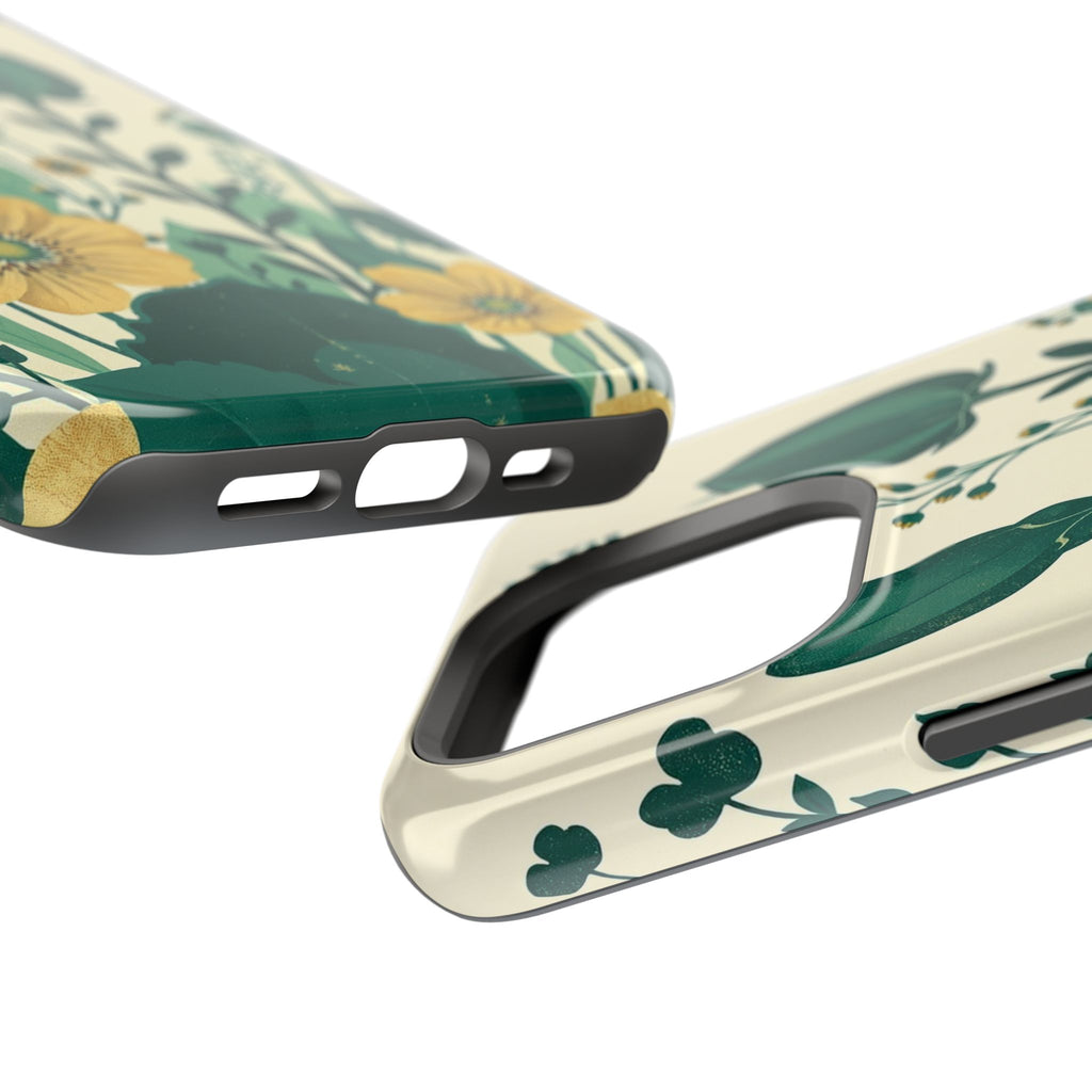 iPhone Emerald Green And Gold Pressed Botanicals Clean iPhone Minimal · iPhone C