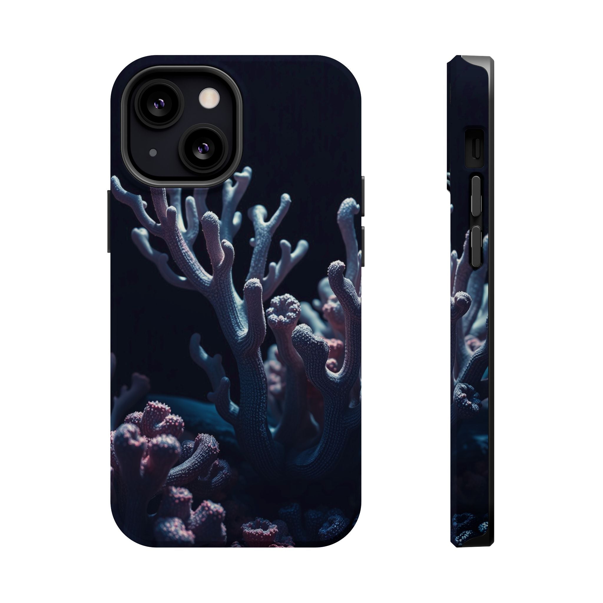 iPhone Midnight Blue And Silver Coral Reef Life Soft iPhone Finish · iPhone Case