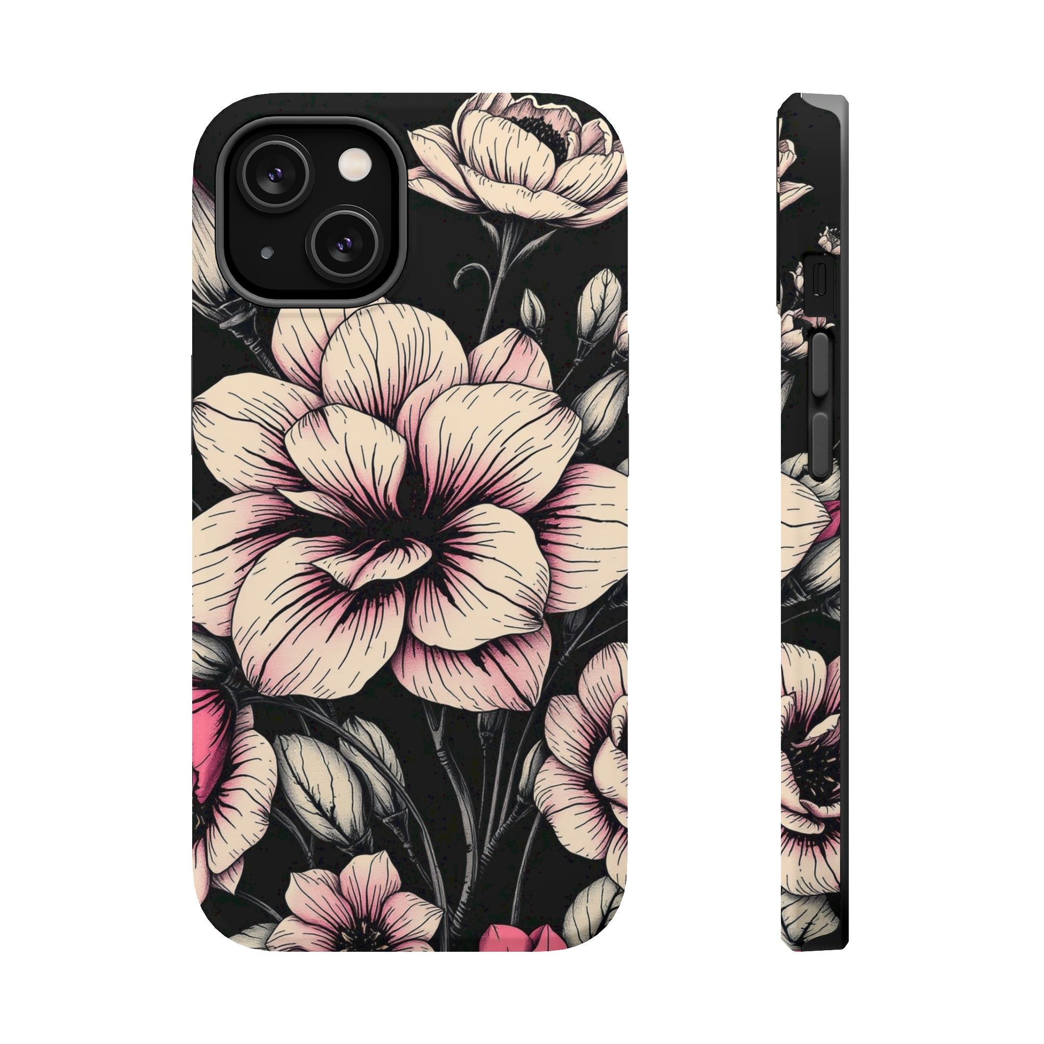 iPhone Floral Dark Academia Gothic Ink Slim Everyday Designer Case · iPhone Case