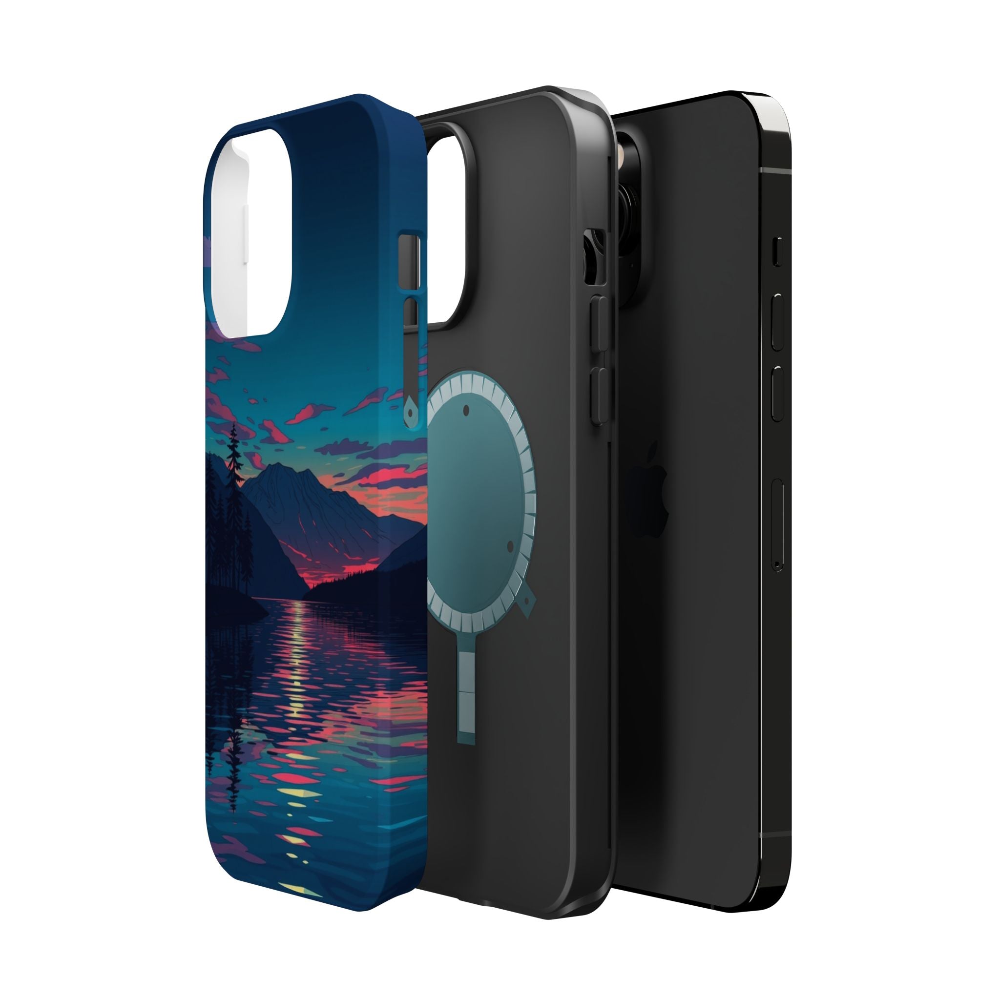 iPhone Vibrant Lake at Twilight Design Slim Everyday Designer Case · iPhone Case
