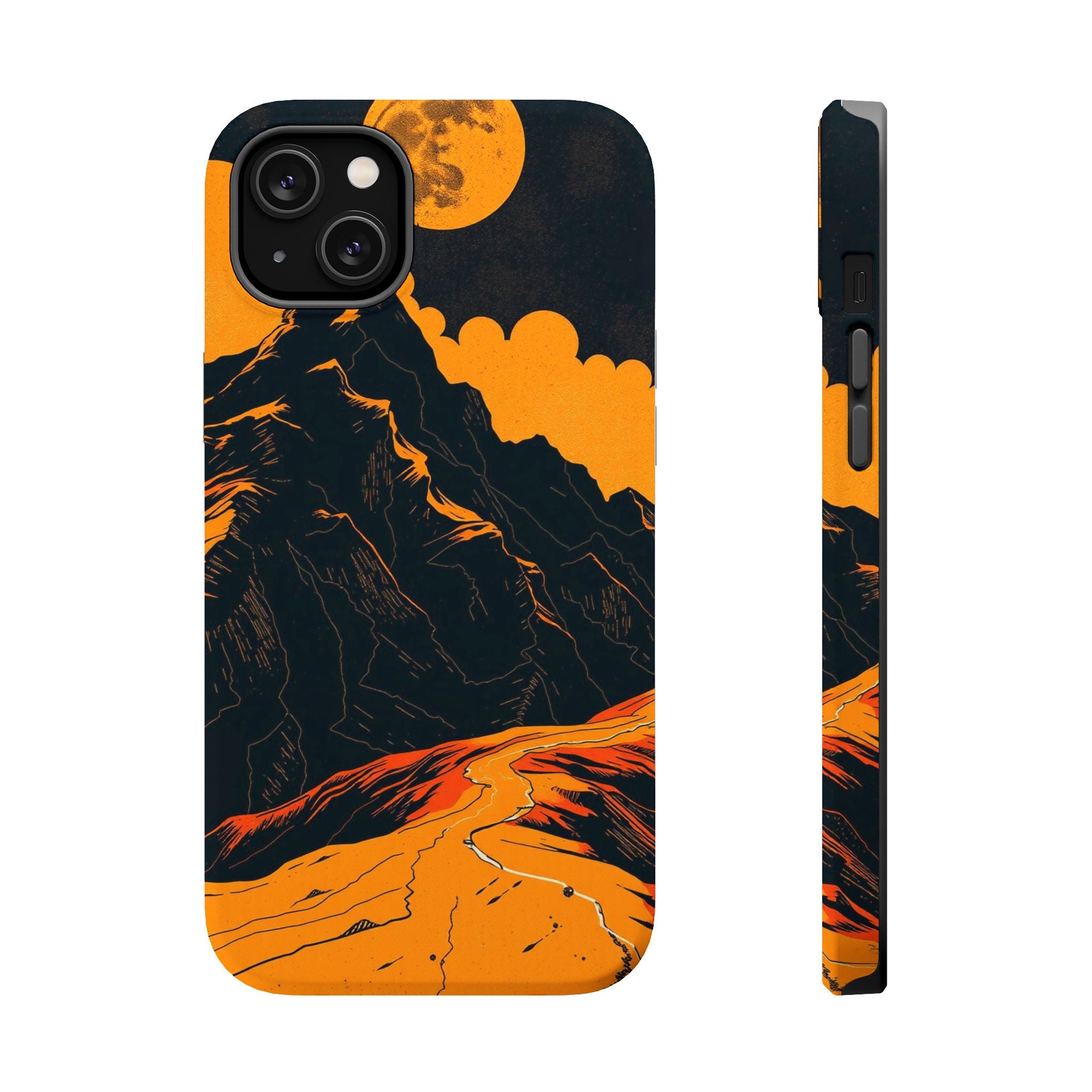 iPhone Mustard And Rust Topographic Lines Slim iPhone Everyday Designer · iPhone