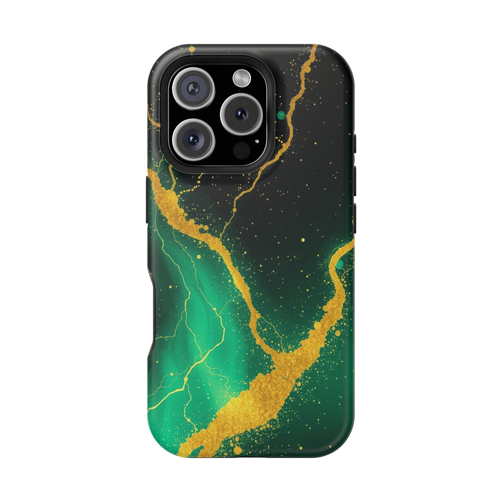 iPhone Emerald Green And Gold Petal Storm Slim iPhone Everyday Designer · iPhone