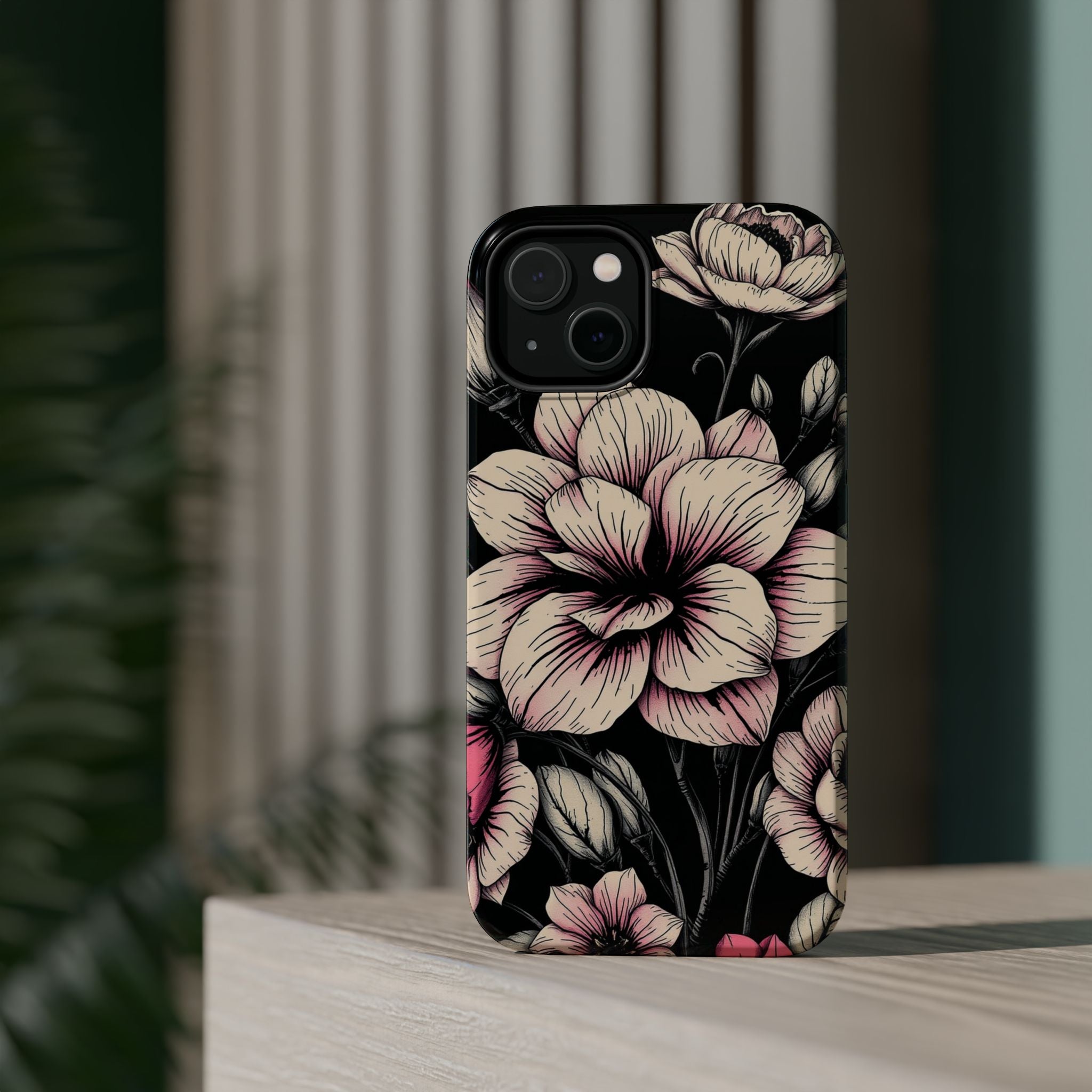 iPhone Floral Dark Academia Gothic Ink Slim Everyday Designer Case · iPhone Case