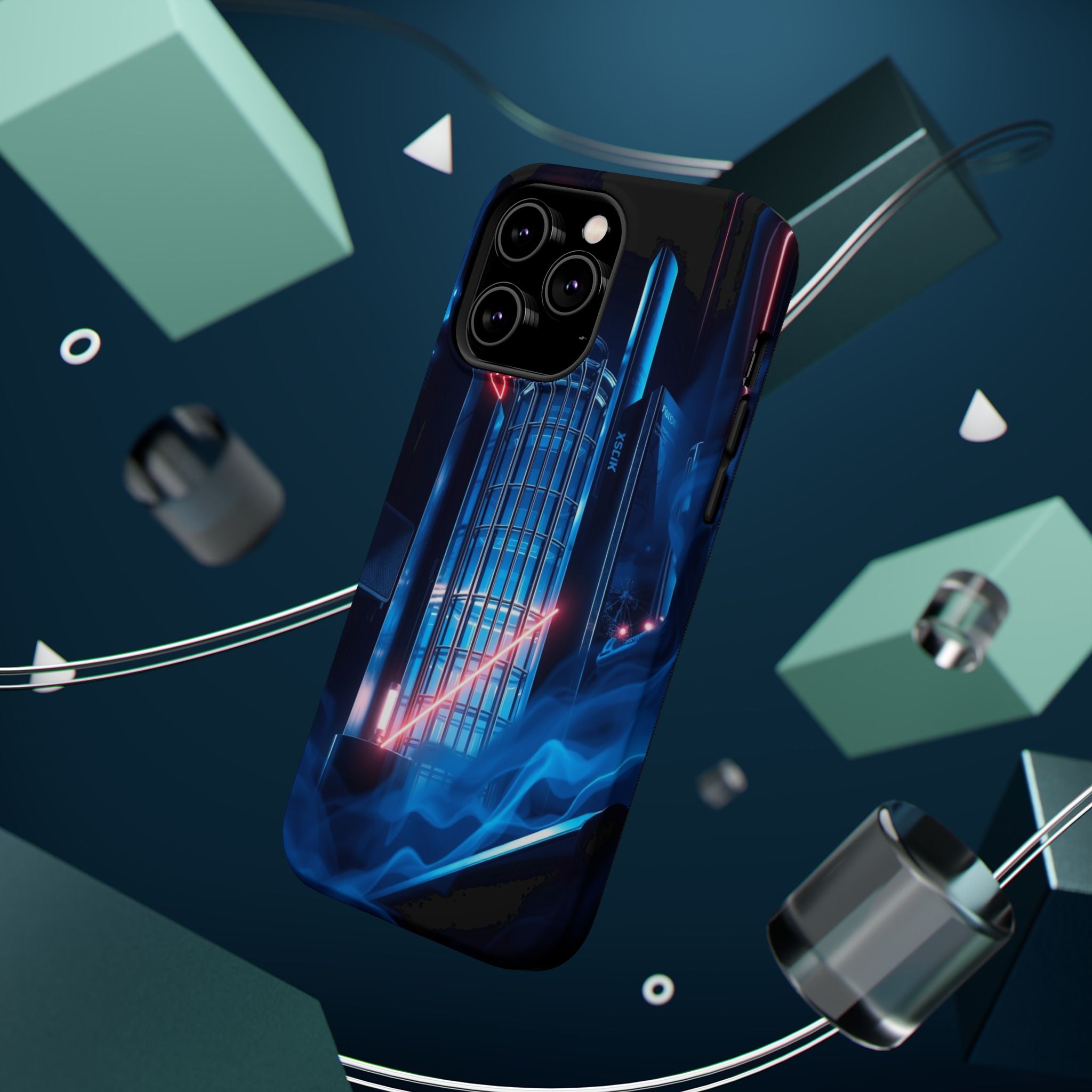 iPhone Midnight Blue And Silver Bauhaus Composition Slim Snap Case · iPhone Case