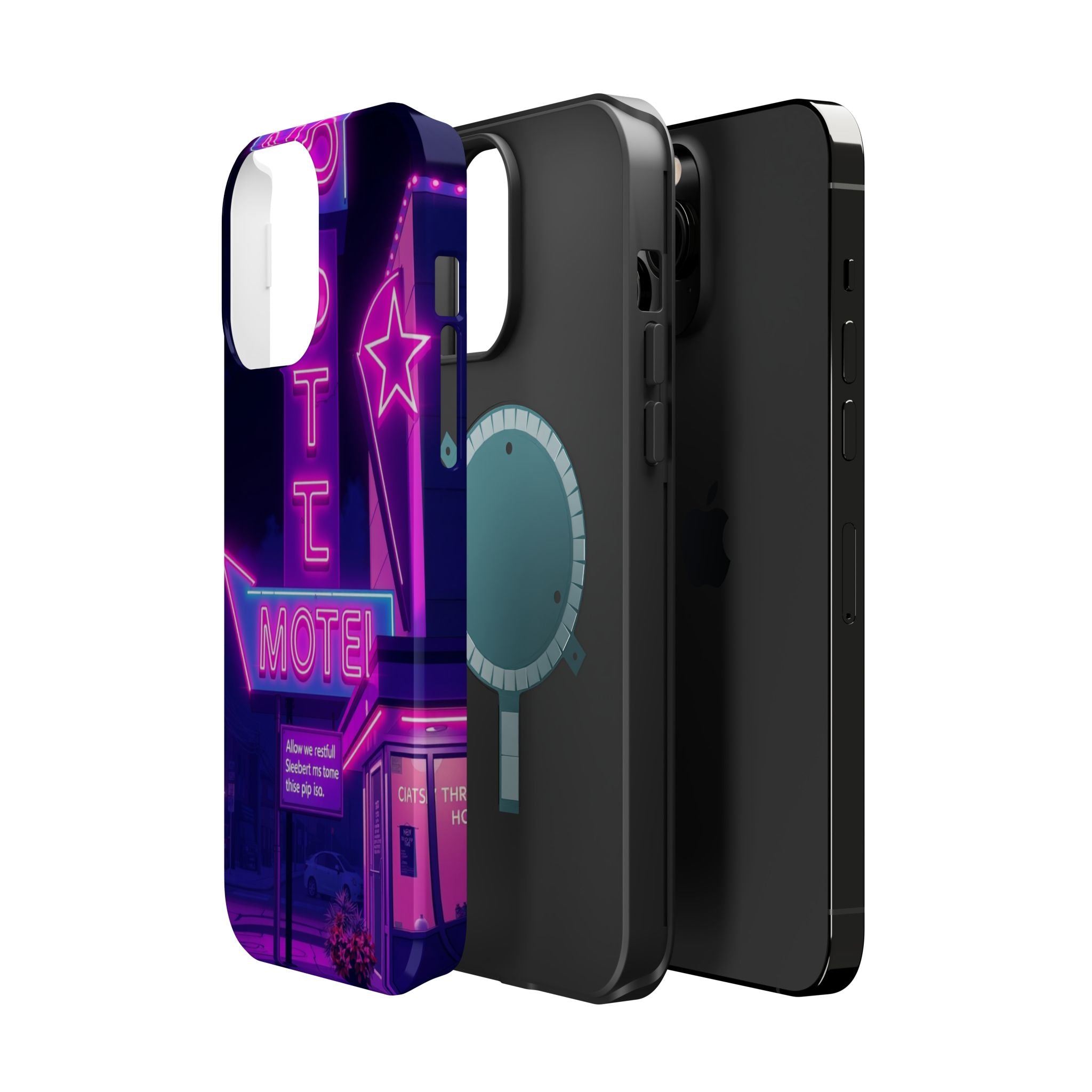 iPhone Neon Sign Motel Enchanted Art Slim Everyday Designer Case · iPhone Case