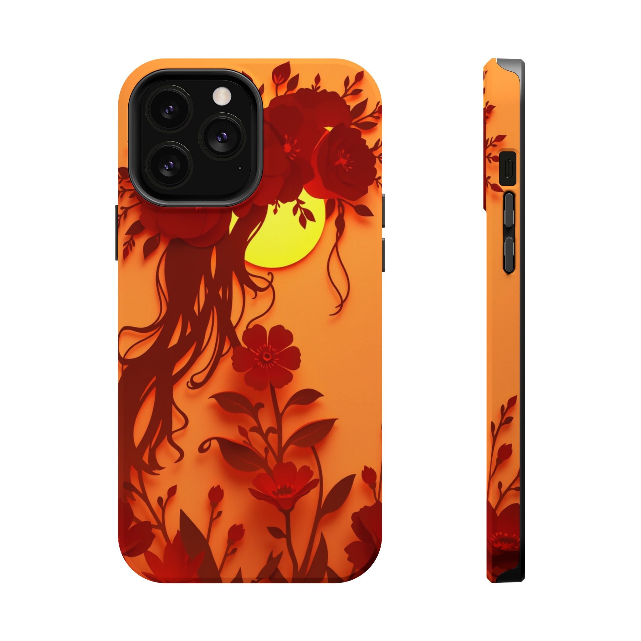 iPhone Sunset Amber And Peach Floral Crown Slim iPhone Everyday · iPhone Case