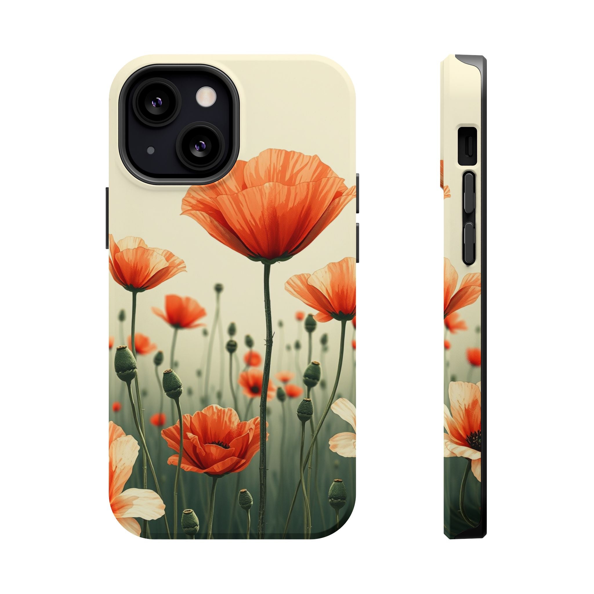 iPhone Sage And Ivory Poppy Field Bold Modern Everyday Snap Case · iPhone Case
