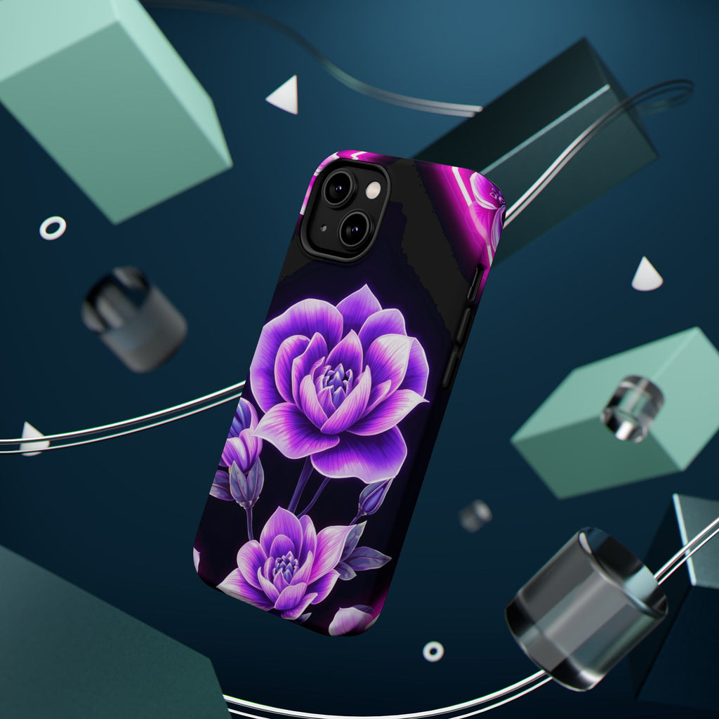 iPhone Floral Ombre Neon Cyberpunk Bold Modern Everyday Snap Case · iPhone Case