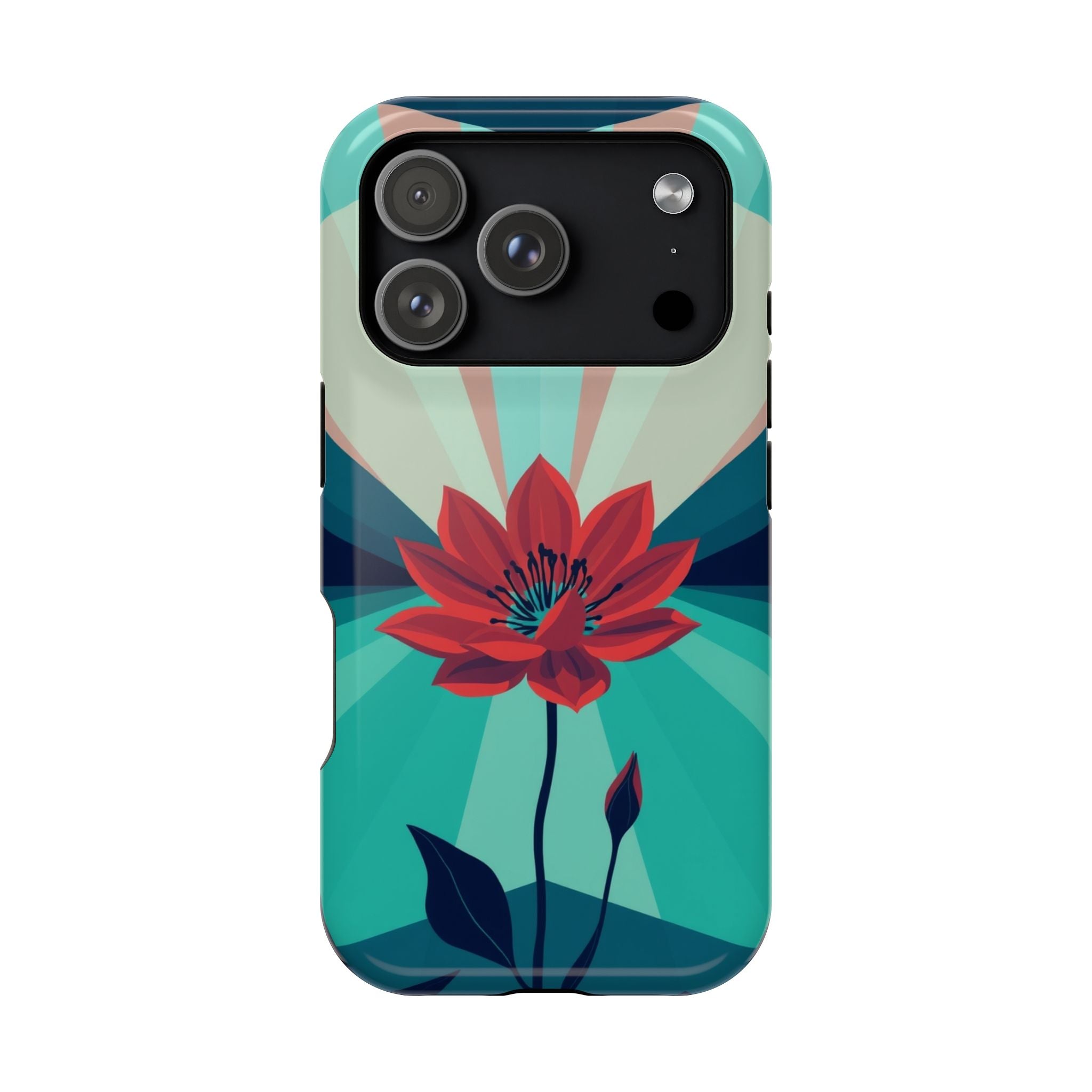 iPhone Teal And Coral Night Bloomer Slim Everyday Designer Case · iPhone Case