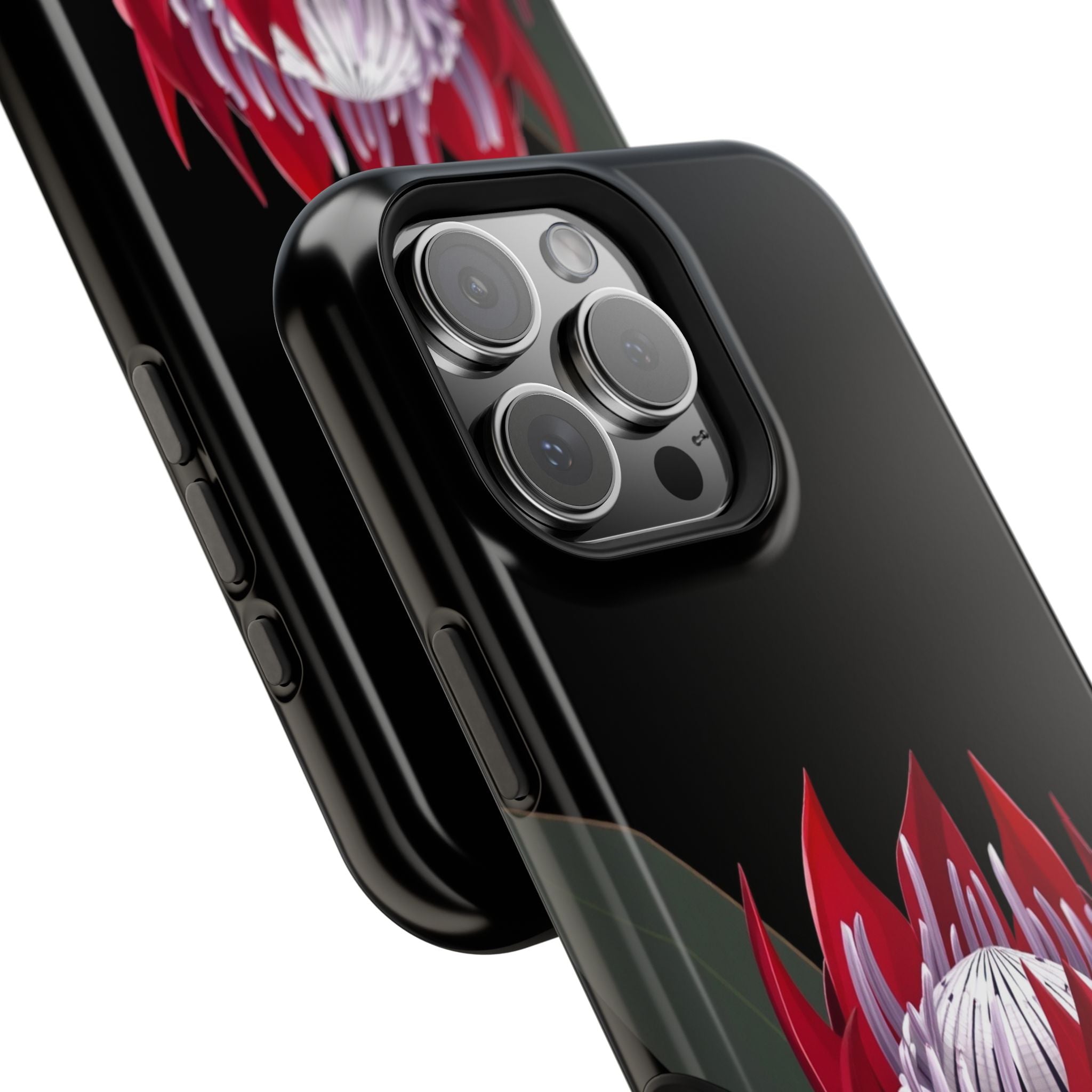 iPhone Black And Crimson Protea Bold Slim Everyday Designer Case · iPhone Case