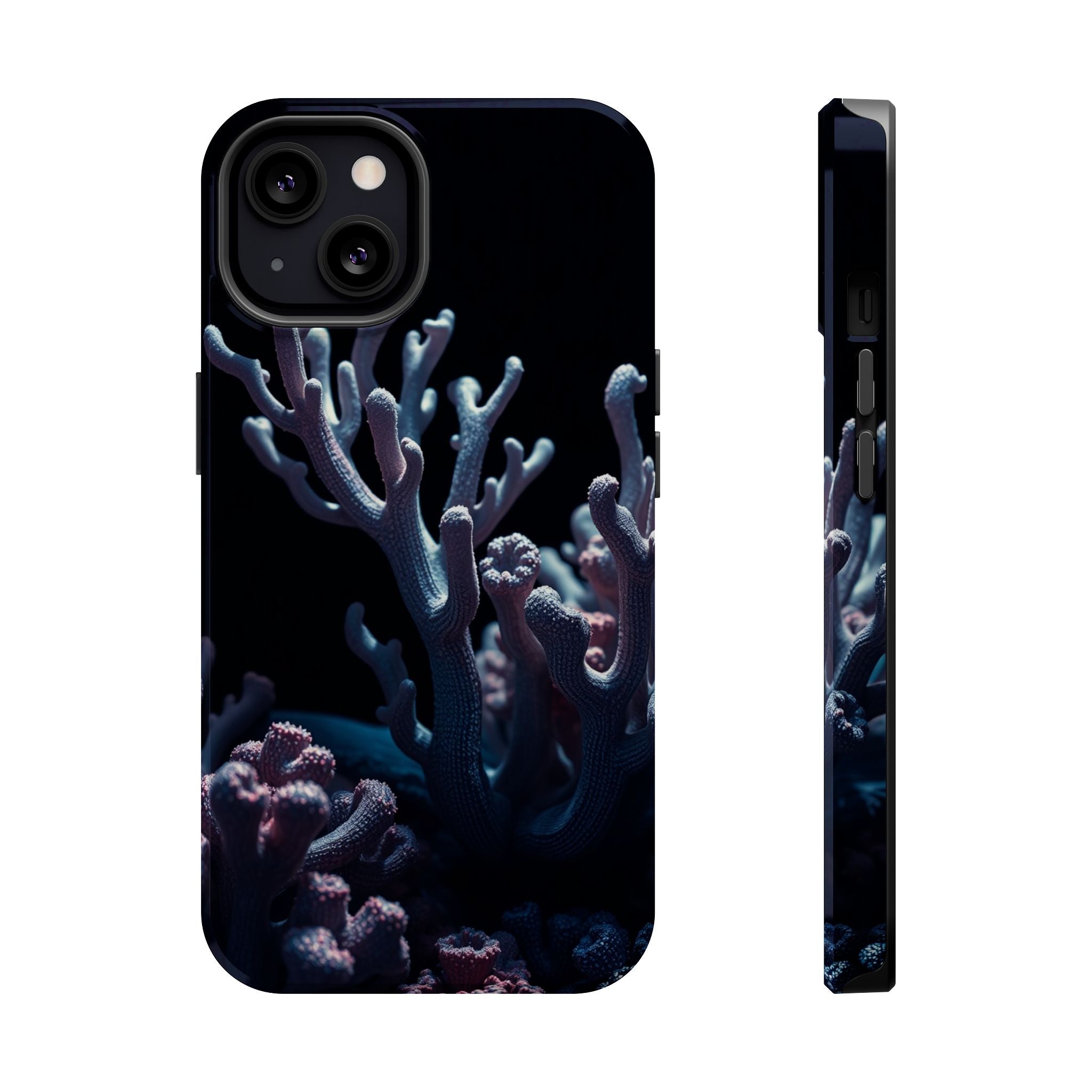 iPhone Midnight Blue And Silver Coral Reef Life Soft iPhone Finish · iPhone Case