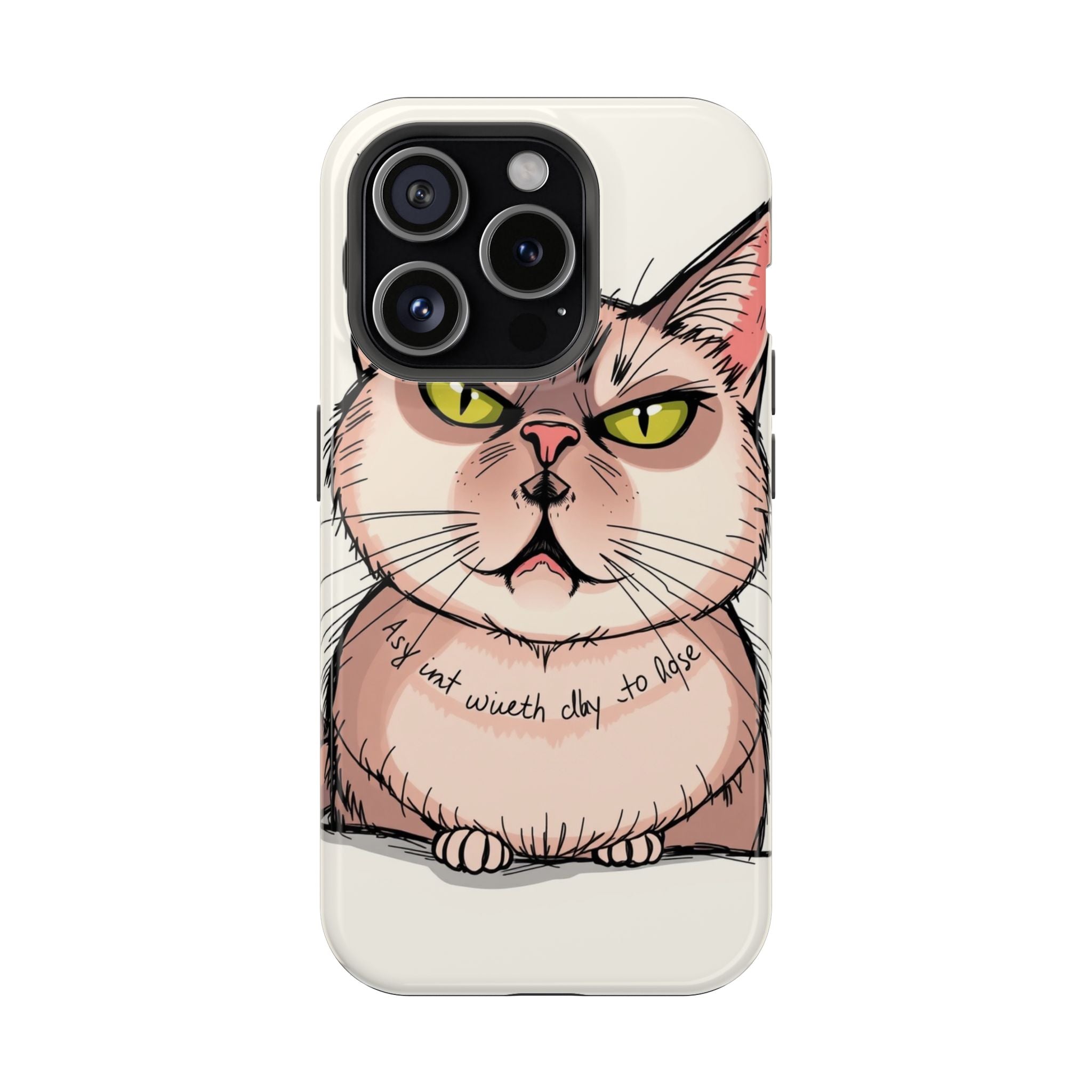 iPhone Sarcastic Cat Verdict Hand-Drawn Sketch Soft Finish Everyday Case · iPhon