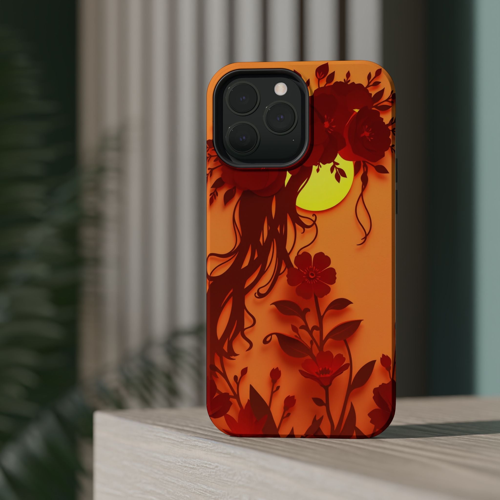 iPhone Sunset Amber And Peach Floral Crown Slim iPhone Everyday · iPhone Case