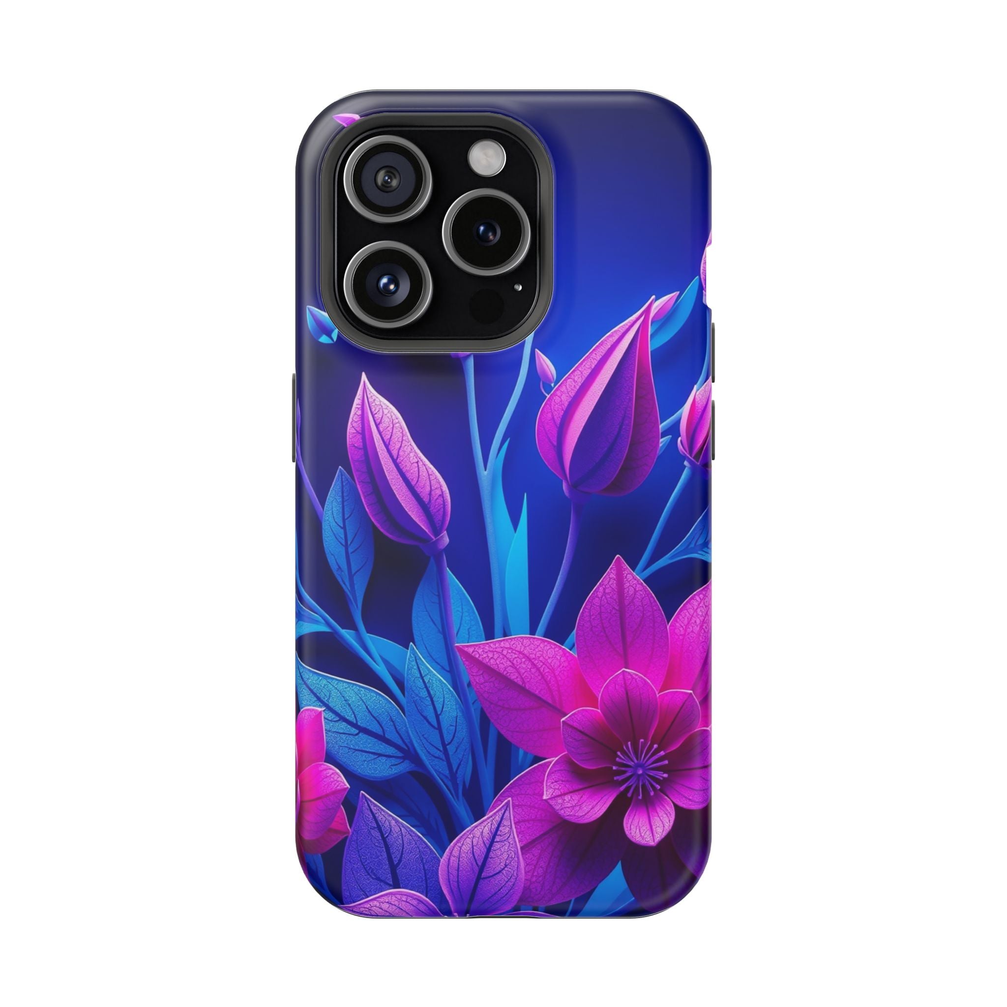 iPhone Neon Floral Paper Cut Art Bold Modern Everyday Snap Case · iPhone Case